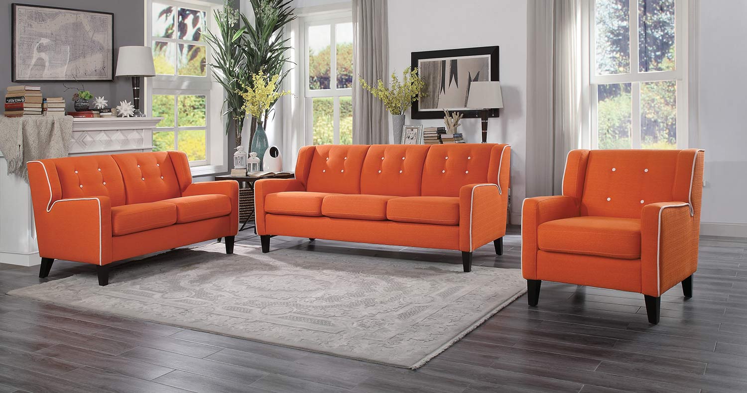 Homelegance Roweena Sofa Set - Orange Homelegance Roweena Sofa Set - Orange