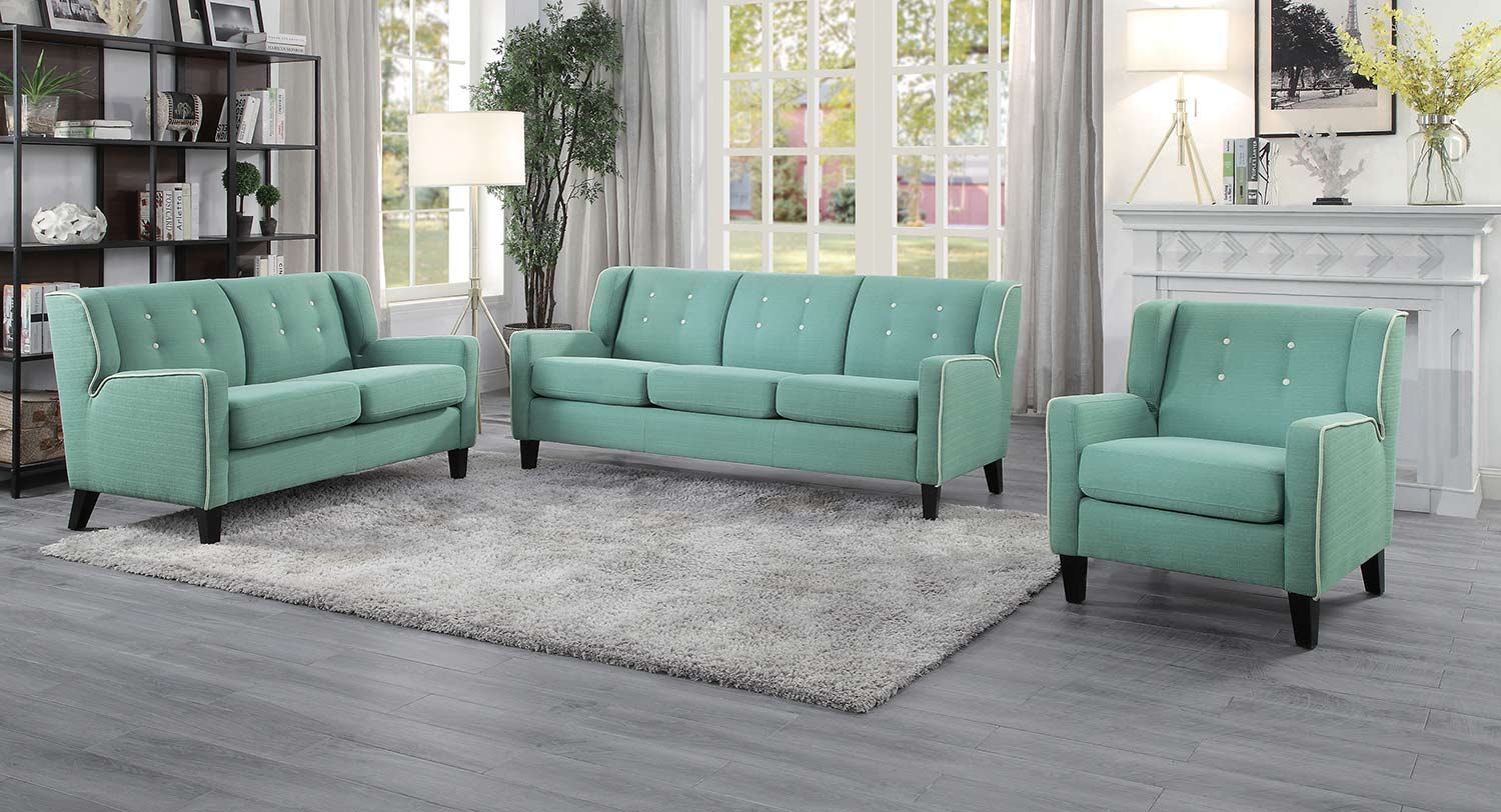 Homelegance Roweena Sofa Set - Teal Homelegance Roweena Sofa Set - Teal