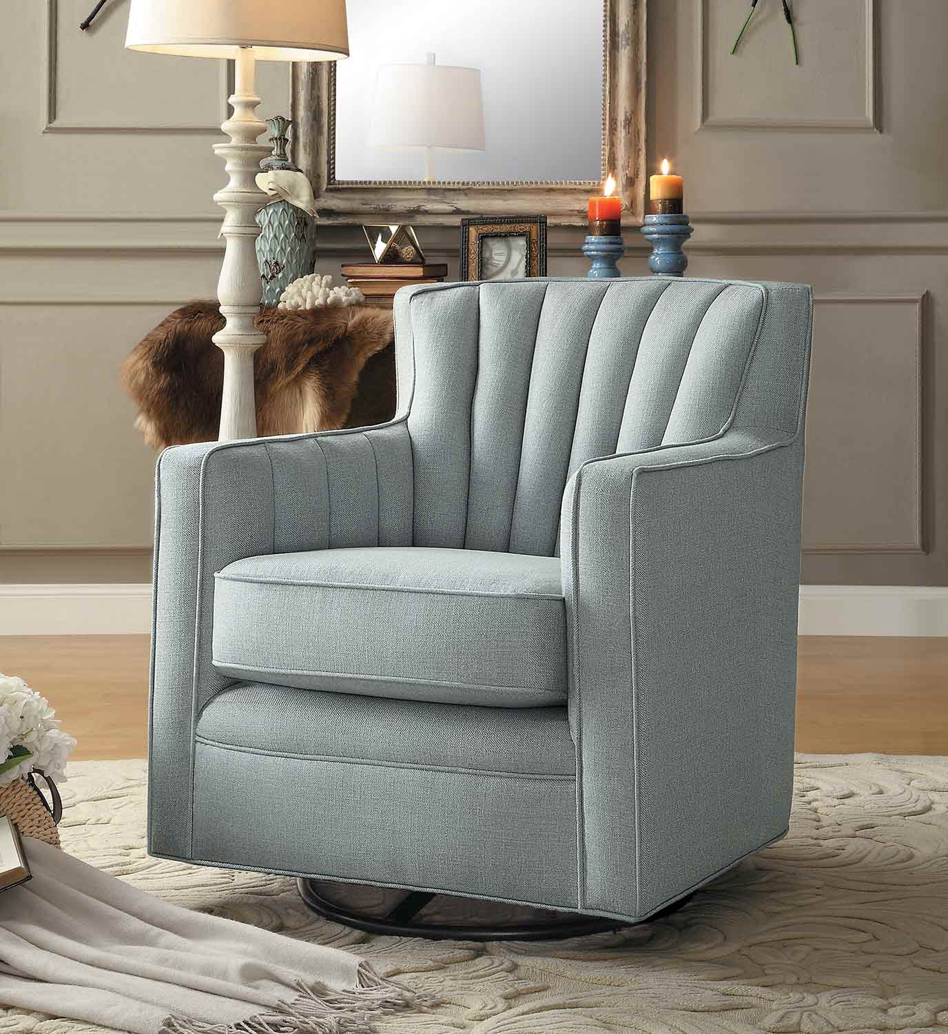 Homelegance Flett Swivel Chair - Platinum Homelegance Flett Swivel Chair - Platinum
