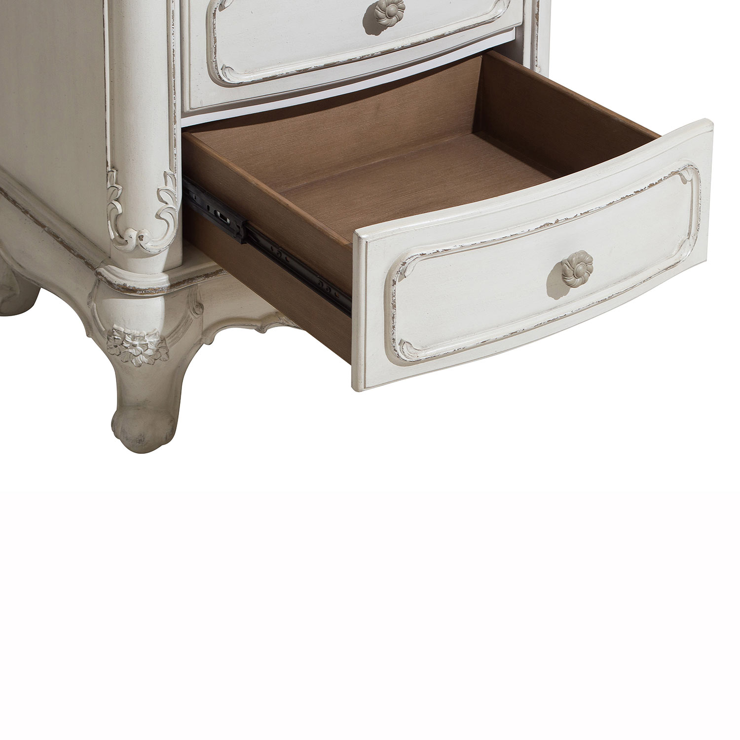 Homelegance Cinderella 7-Drawer Tall Chest - Antique White with Gray Rub-Through