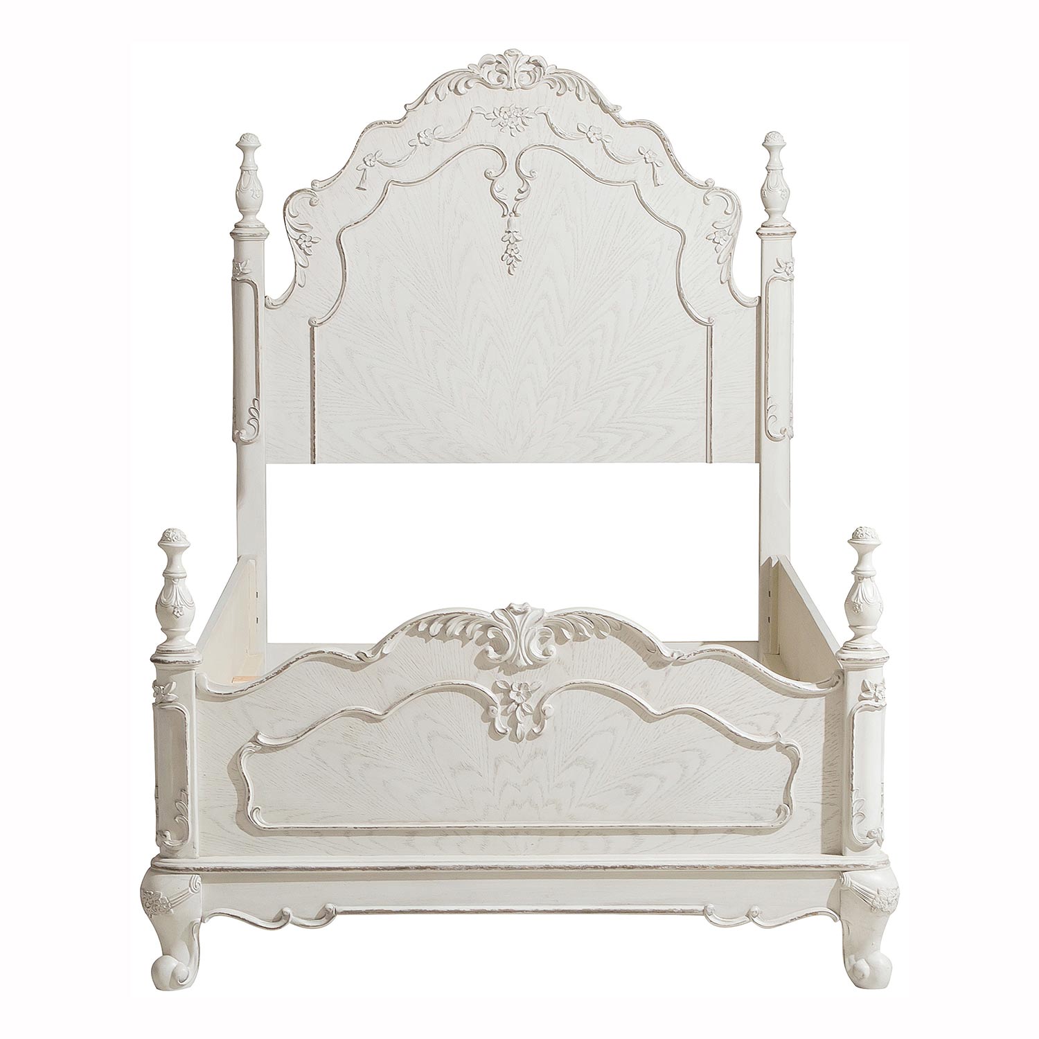 Homelegance Cinderella Bed - Antique White with Gray Rub-Through