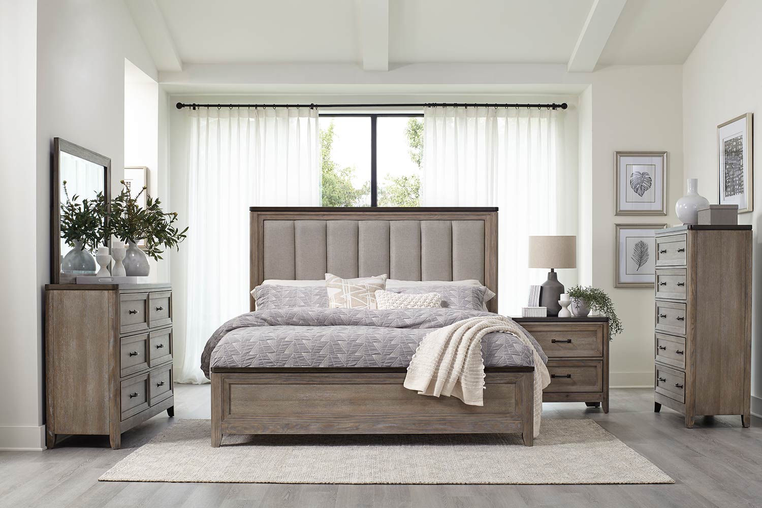 Homelegance Newell Bedroom Set - Two-tone finish: Brown and Gray