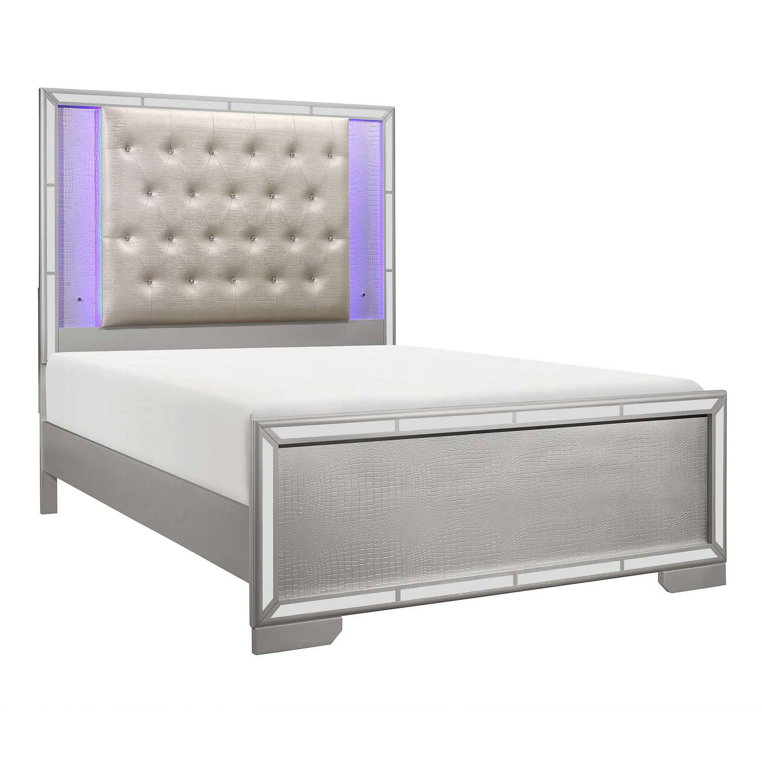 Homelegance Aveline LED Bed - Silver