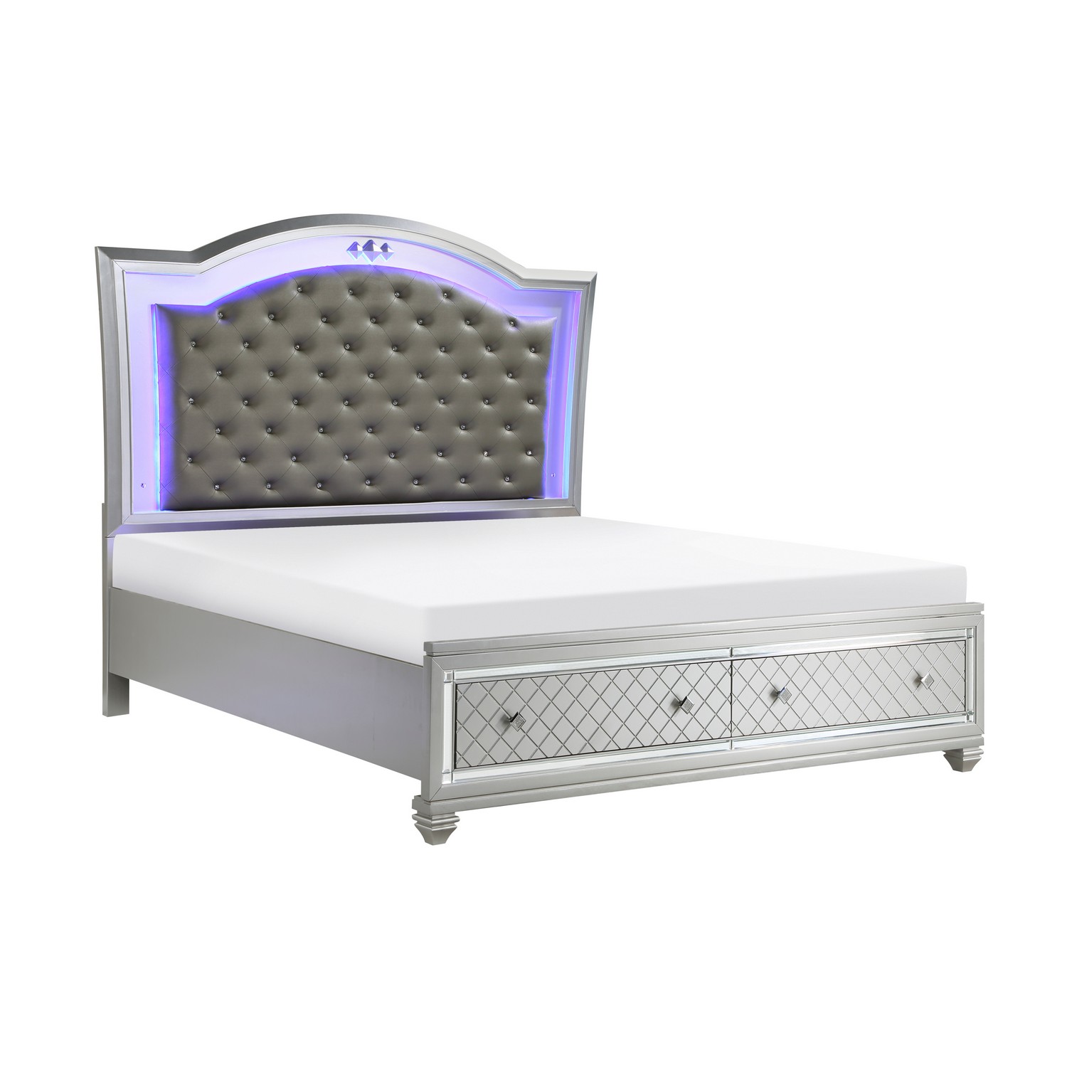 Homelegance Leesa LED Platform Bed - Silver