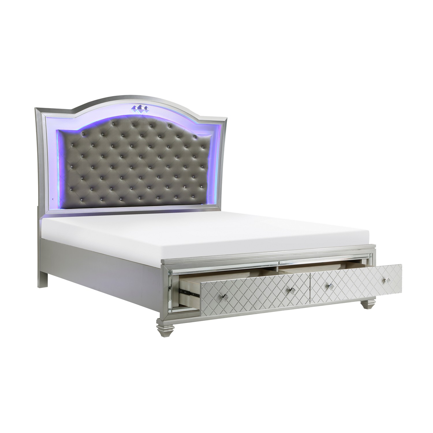 Homelegance Leesa LED Platform Bed - Silver