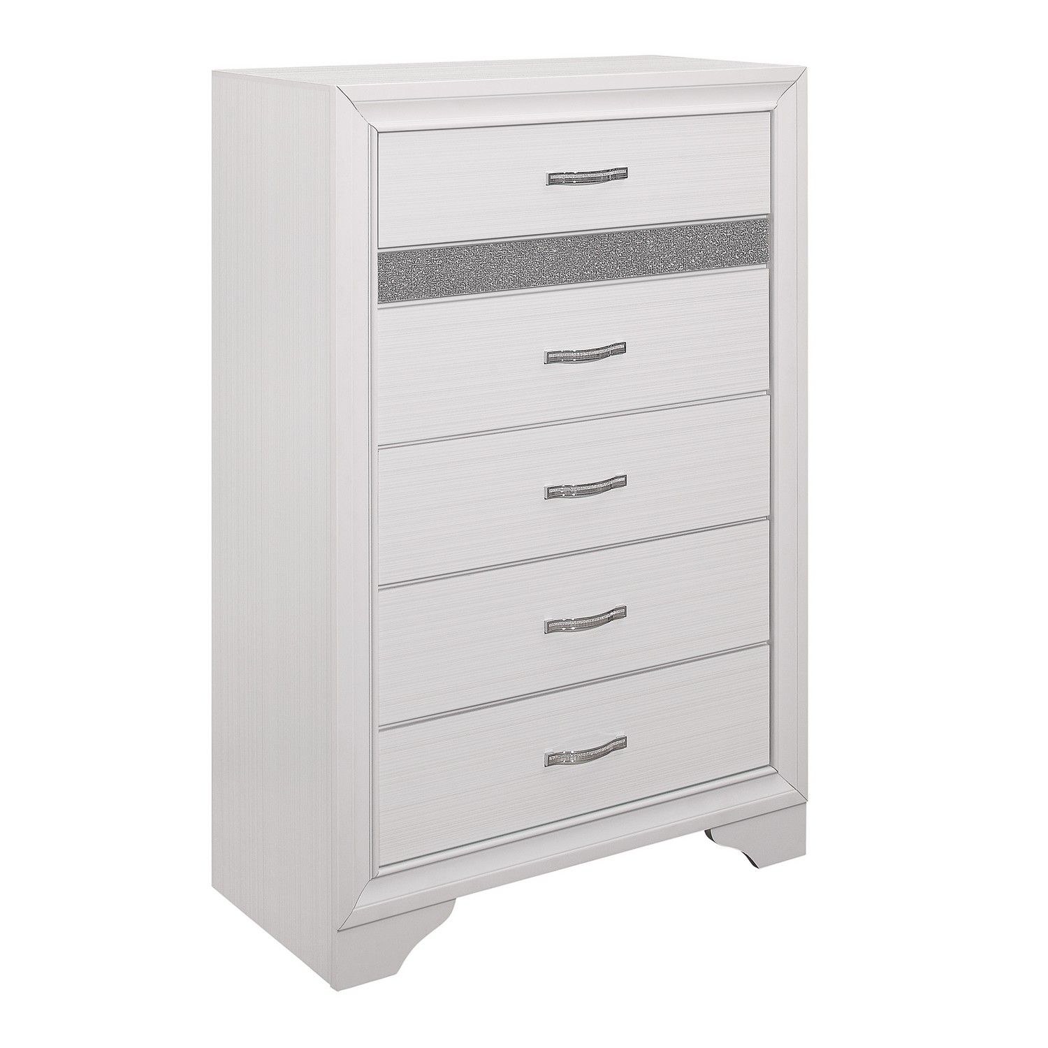 Homelegance Luster Chest - Two-tone : White And Silver Glitter