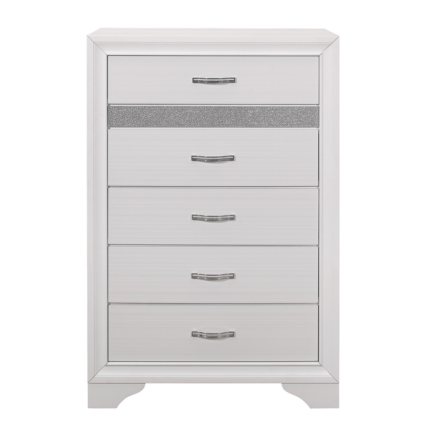 Homelegance Luster Chest - Two-tone : White And Silver Glitter