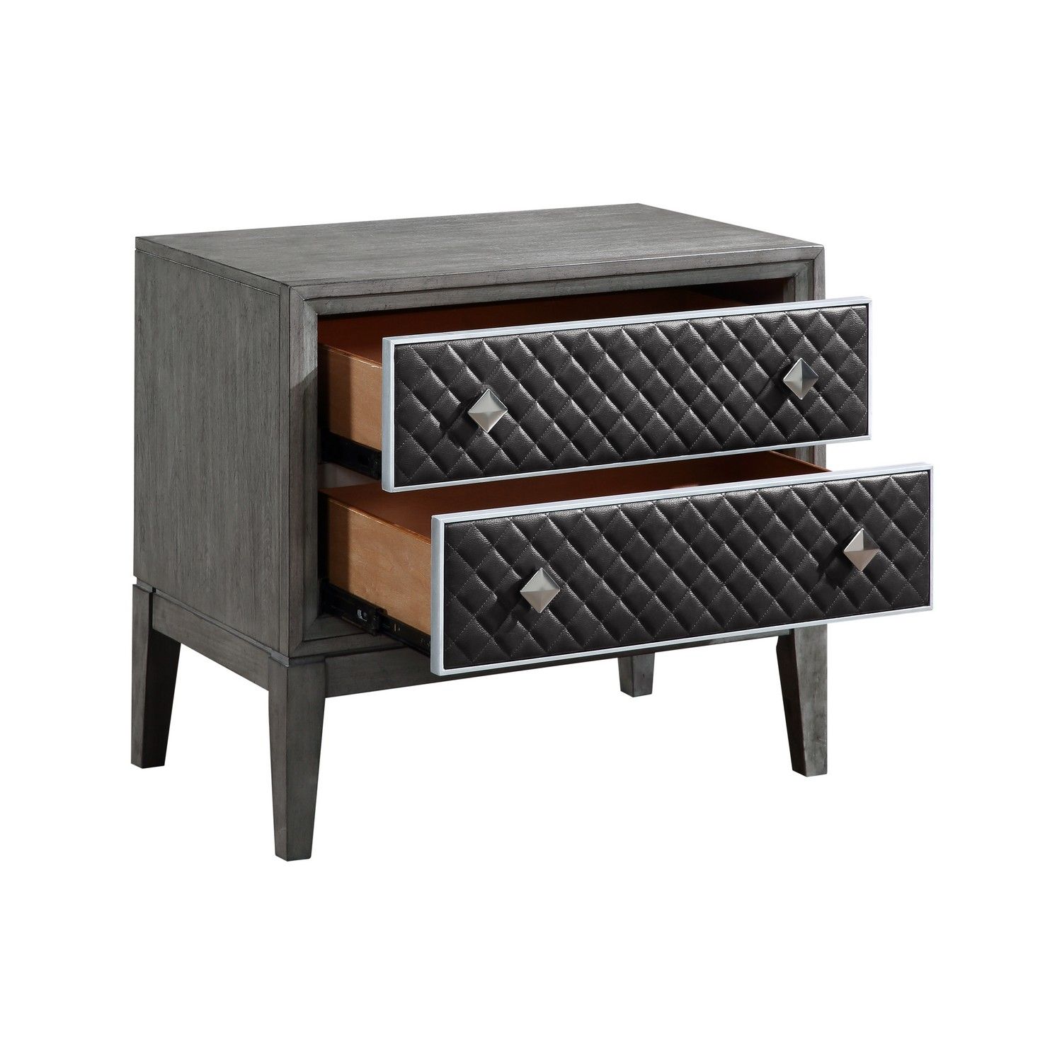 Homelegance West End Night Stand - Wire-brushed Gray