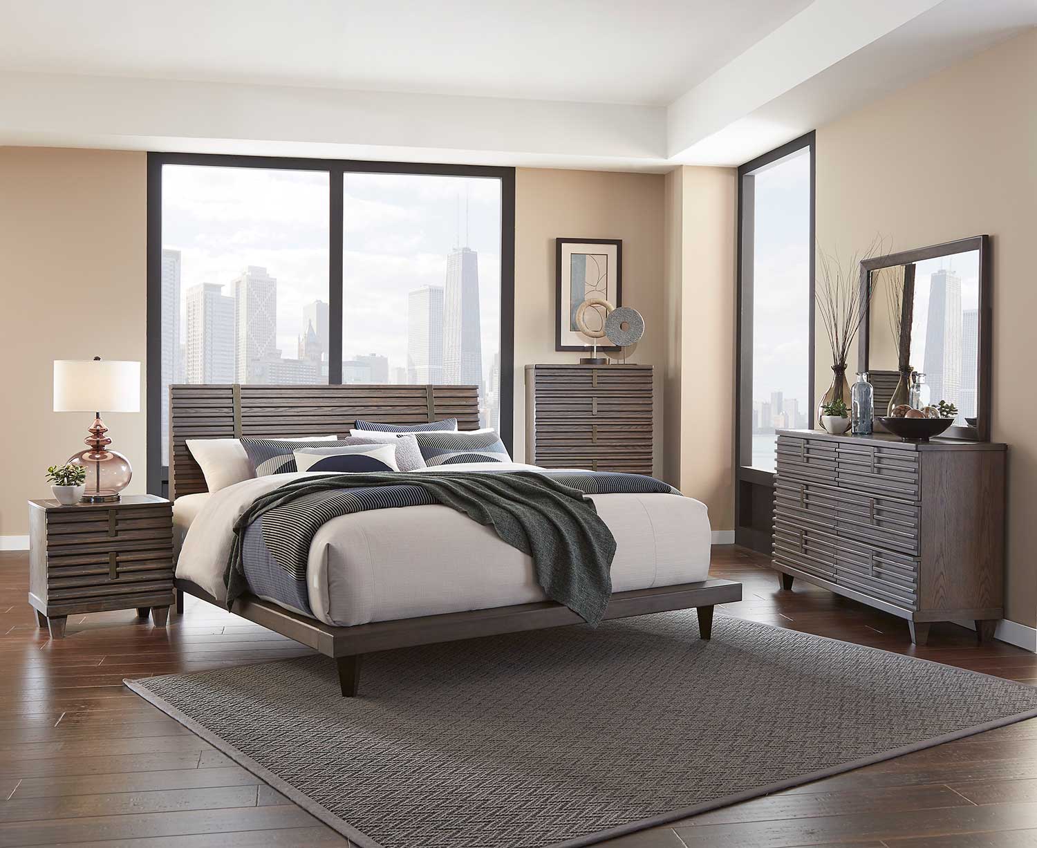 Homelegance Ridgewood Platform Bedroom Set - Rustic Burnished Oak Homelegance Ridgewood Platform Bedroom Set - Rustic Burnished Oak