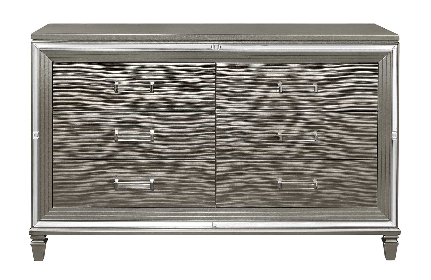Homelegance Tamsin Dresser with 2 Hidden Jewelry Boxes - Silver-Gray Metallic