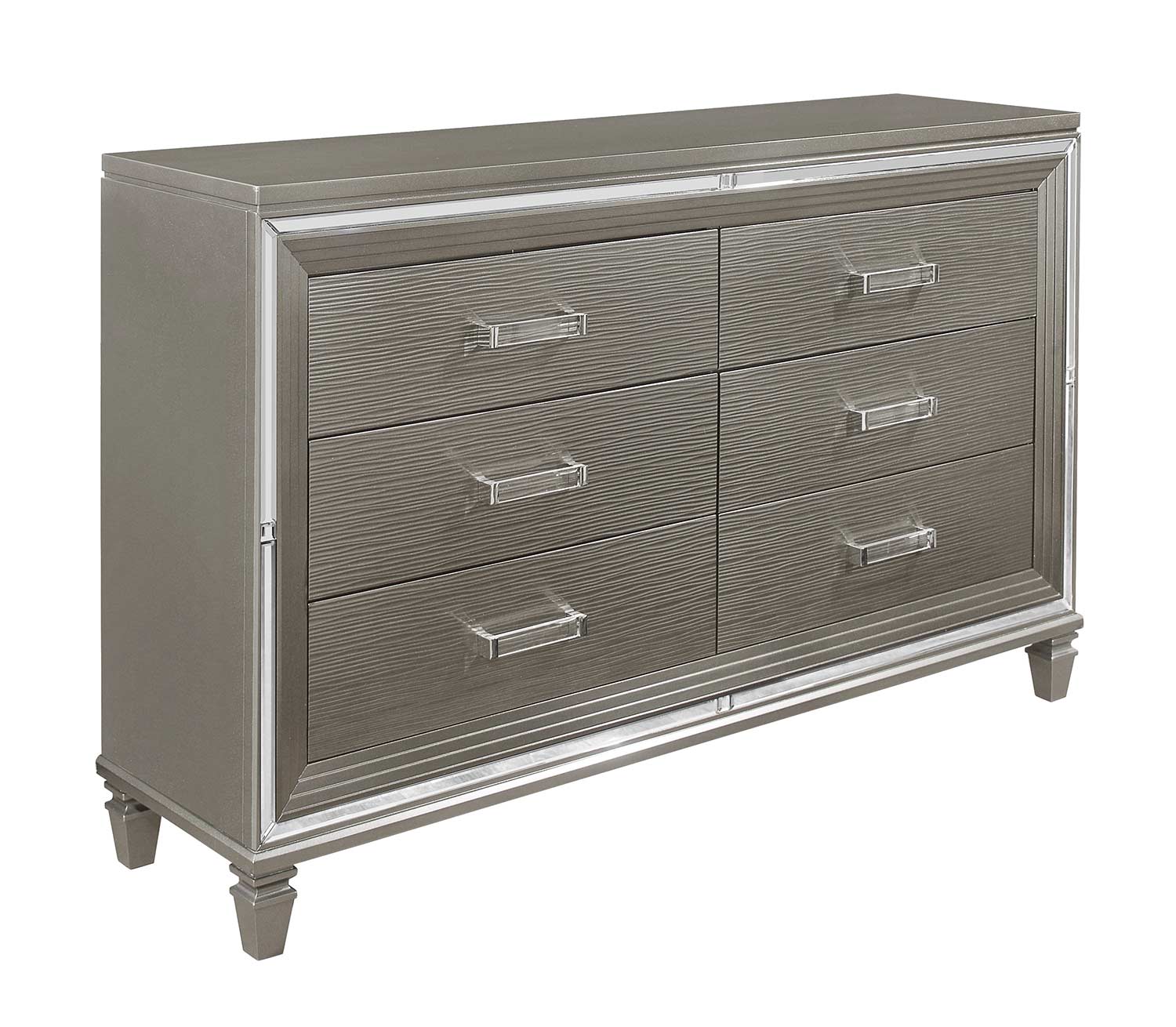 Homelegance Tamsin Dresser with 2 Hidden Jewelry Boxes - Silver-Gray Metallic