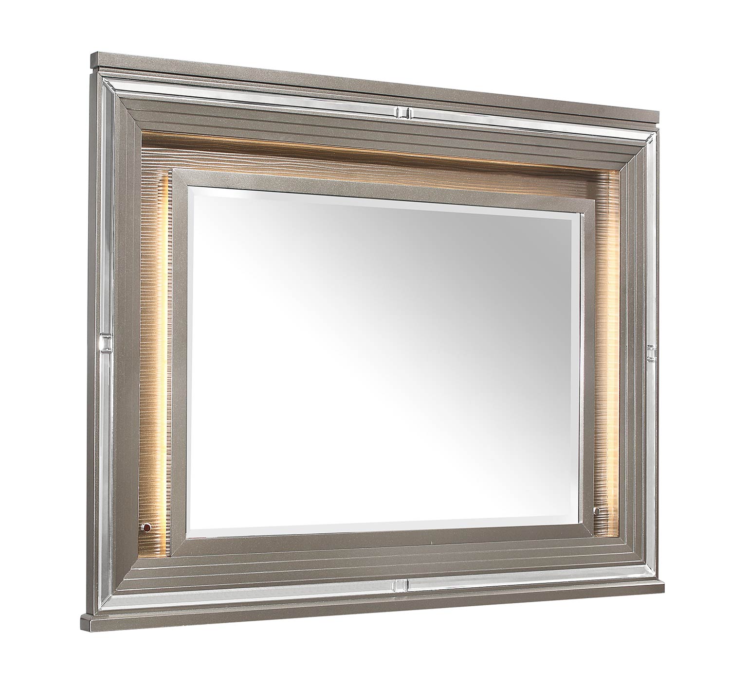 Homelegance Tamsin Mirror with LED Lighting - Silver-Gray Metallic