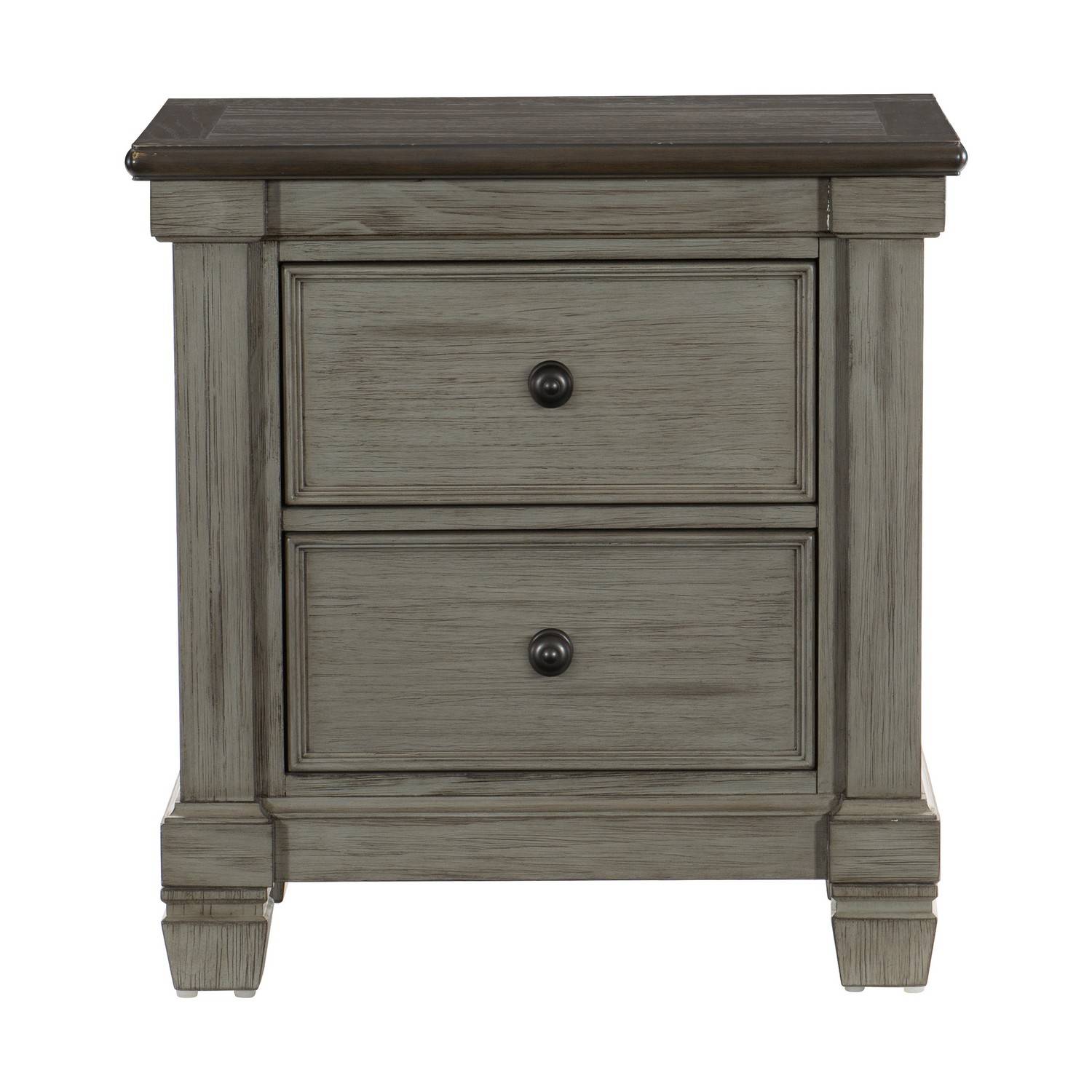 Homelegance Weaver Night Stand - Two-tone : Antique Gray And Coffee