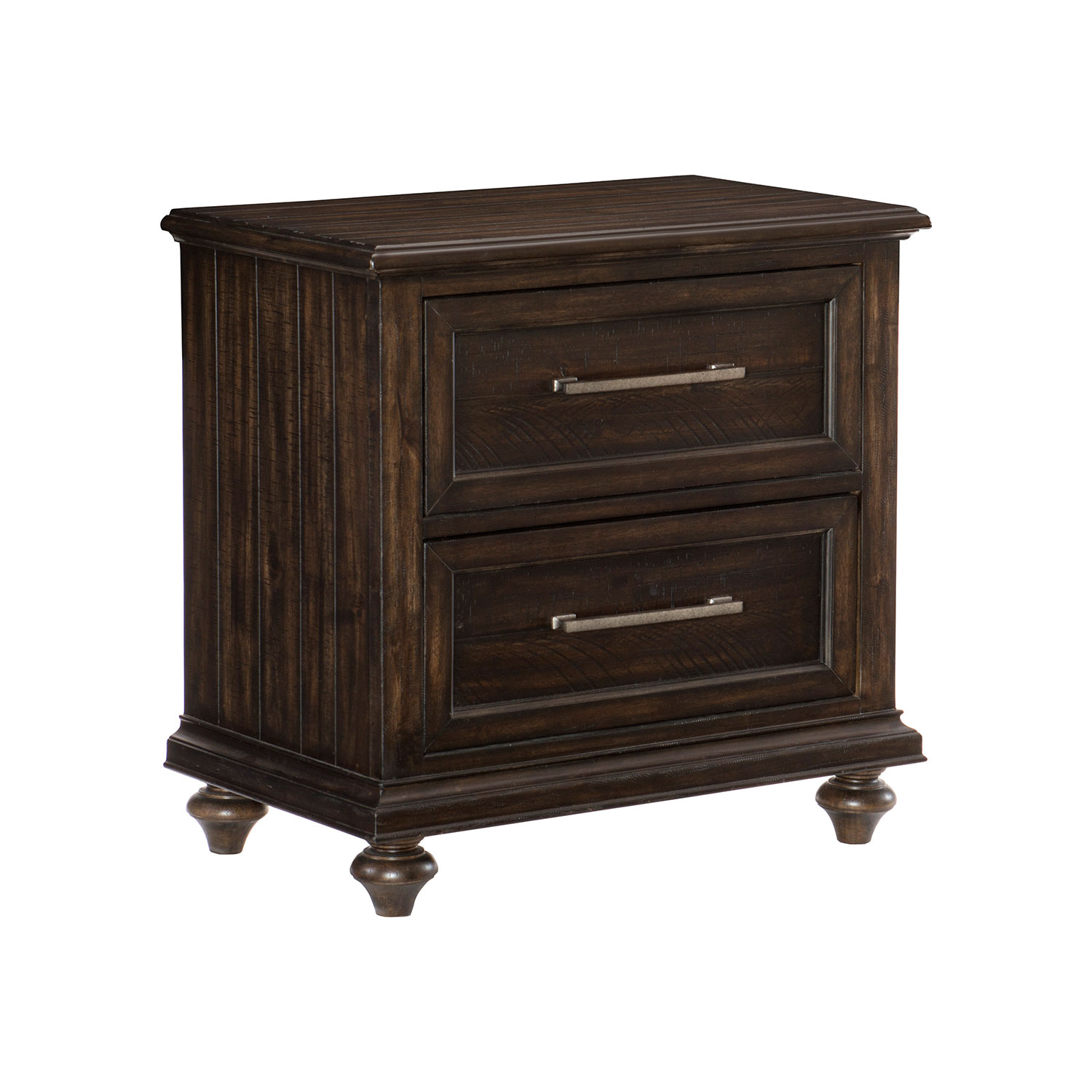 Homelegance Cardano Night Stand - Driftwood Charcoal over Acacia Solids and Veneers