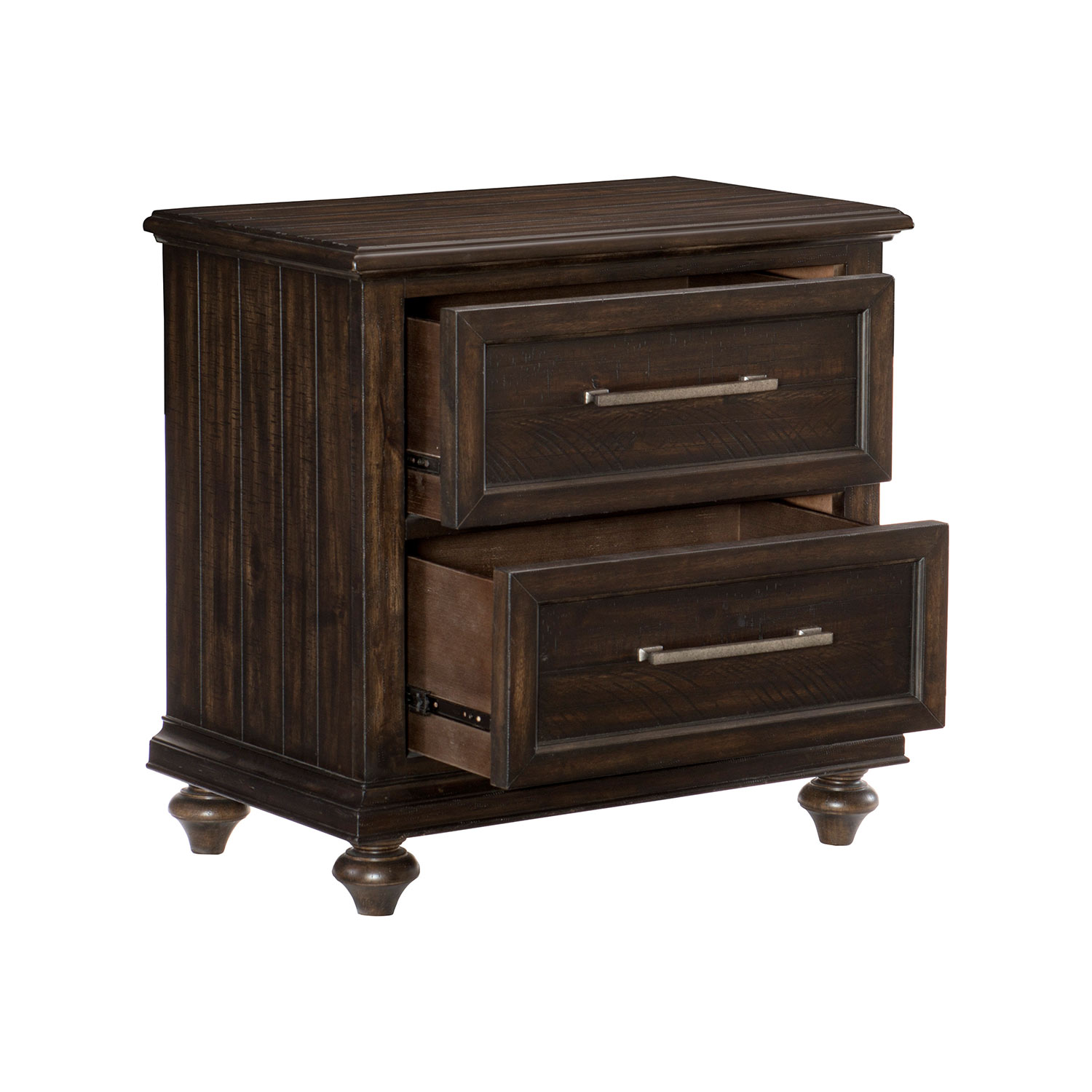 Homelegance Cardano Night Stand - Driftwood Charcoal over Acacia Solids and Veneers
