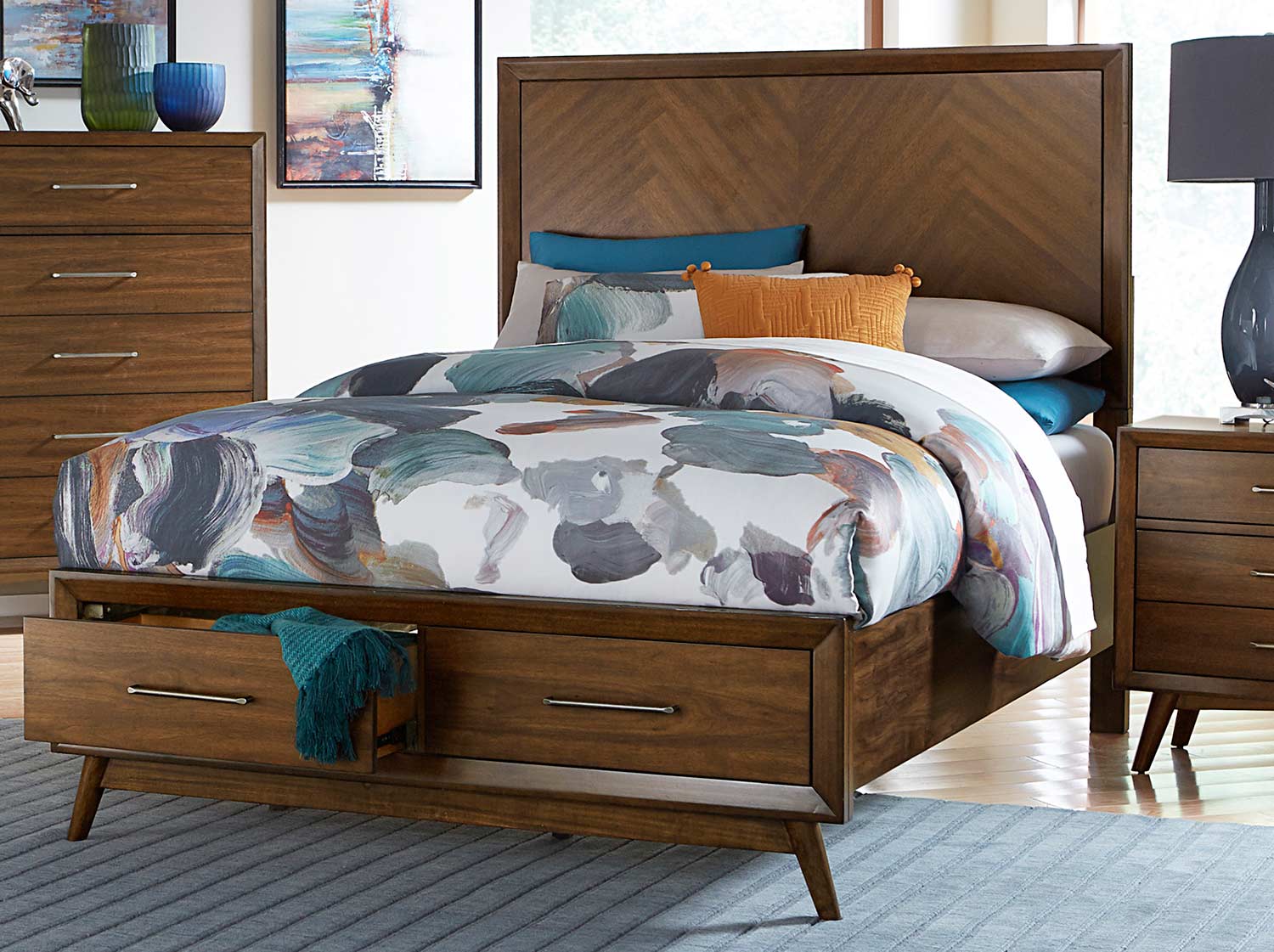 Homelegance Raku Platform Bed - Warm Walnut Homelegance Raku Platform Bed - Warm Walnut