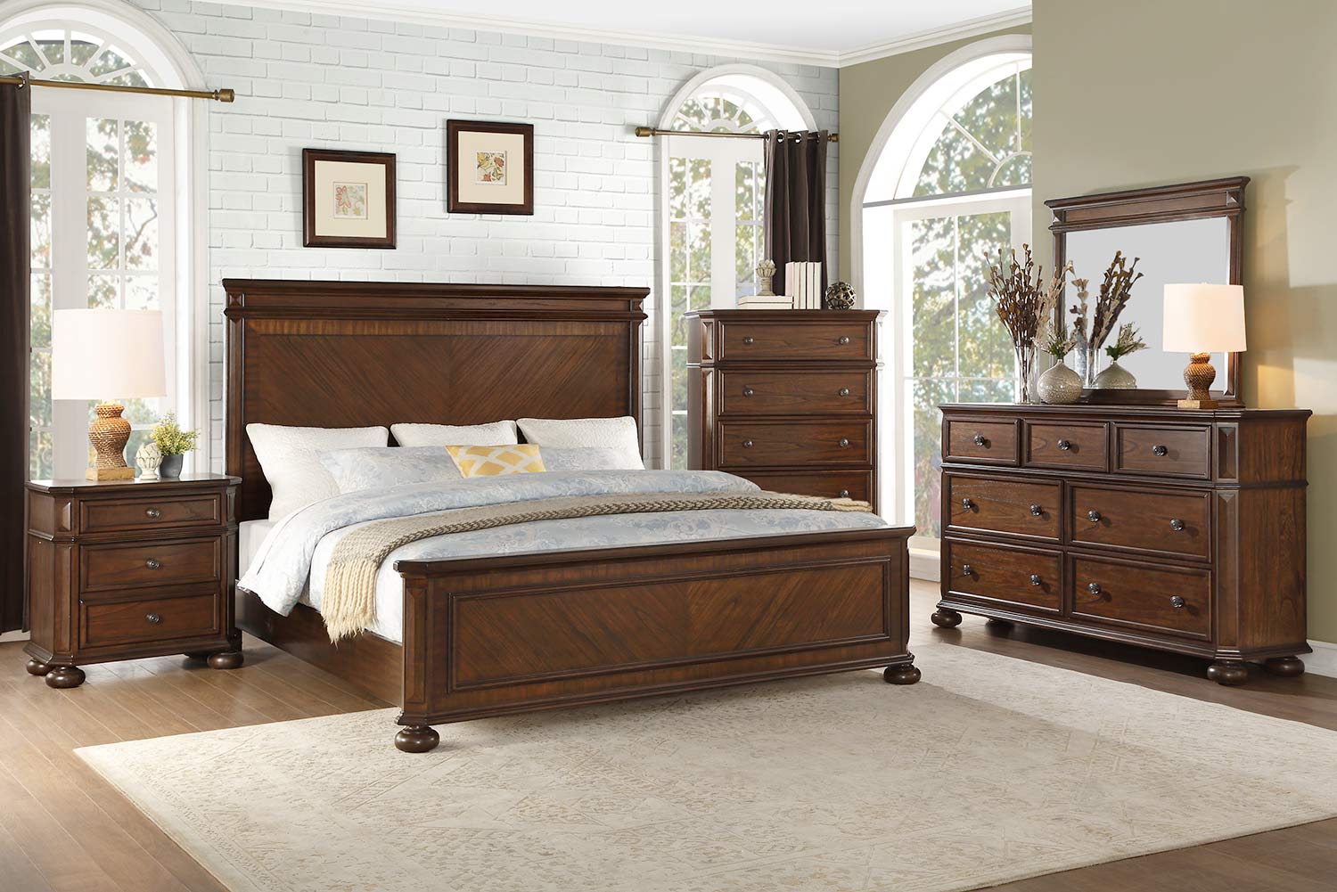 Homelegance Langsat Panel Bedroom Set - Brown Homelegance Langsat Panel Bedroom Set - Brown