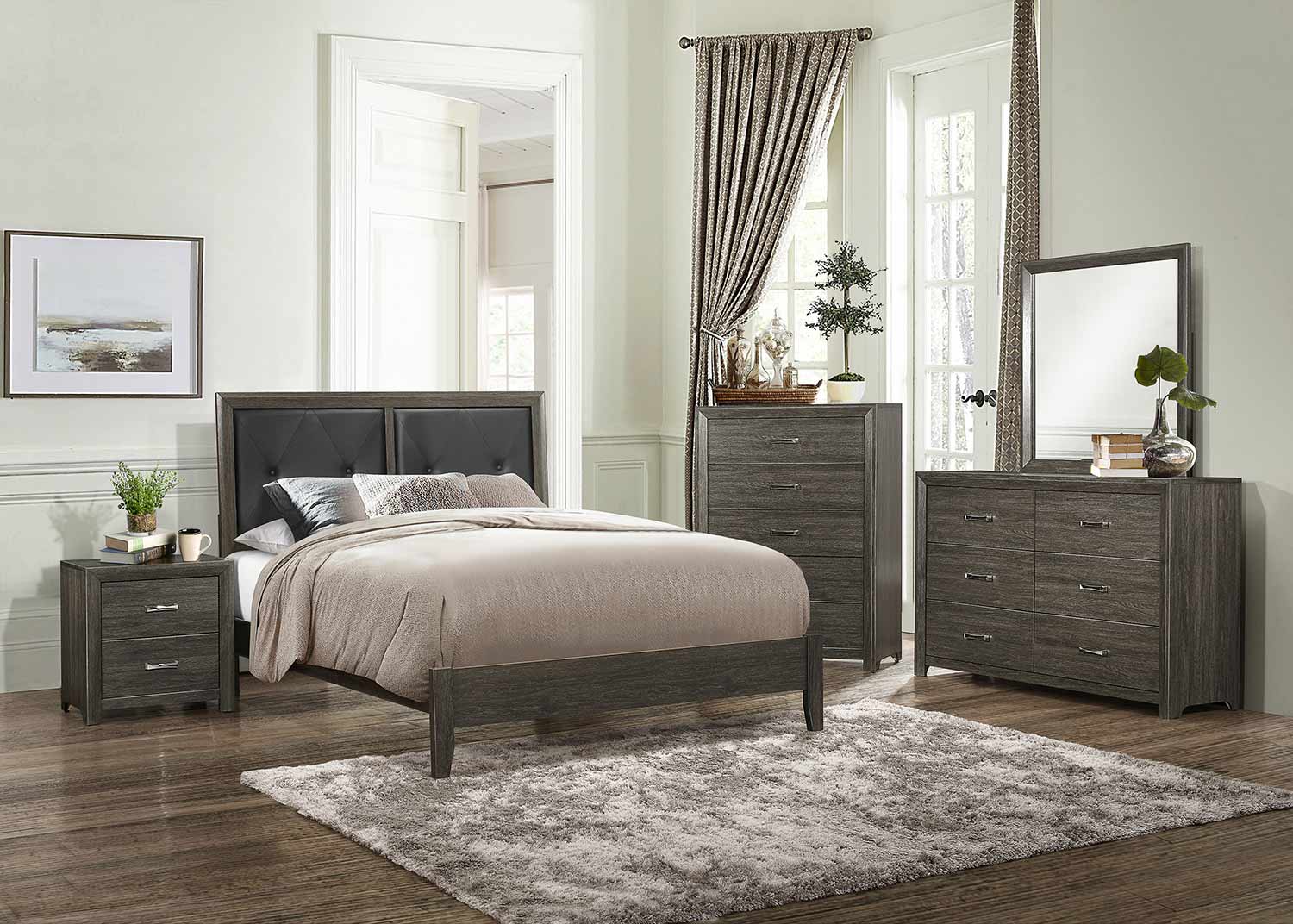 Homelegance Edina Bedroom Set - Brown-Gray