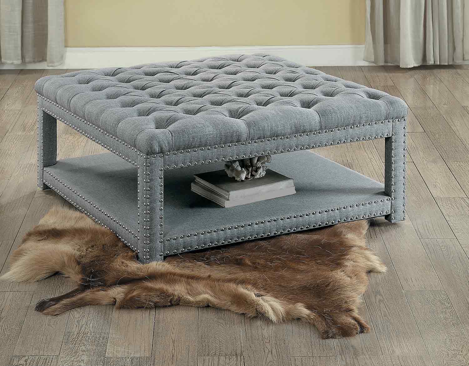 Homelegance Allium Cocktail/Coffee Ottoman - Neutral Gray Homelegance Allium Cocktail/Coffee Ottoman - Neutral Gray