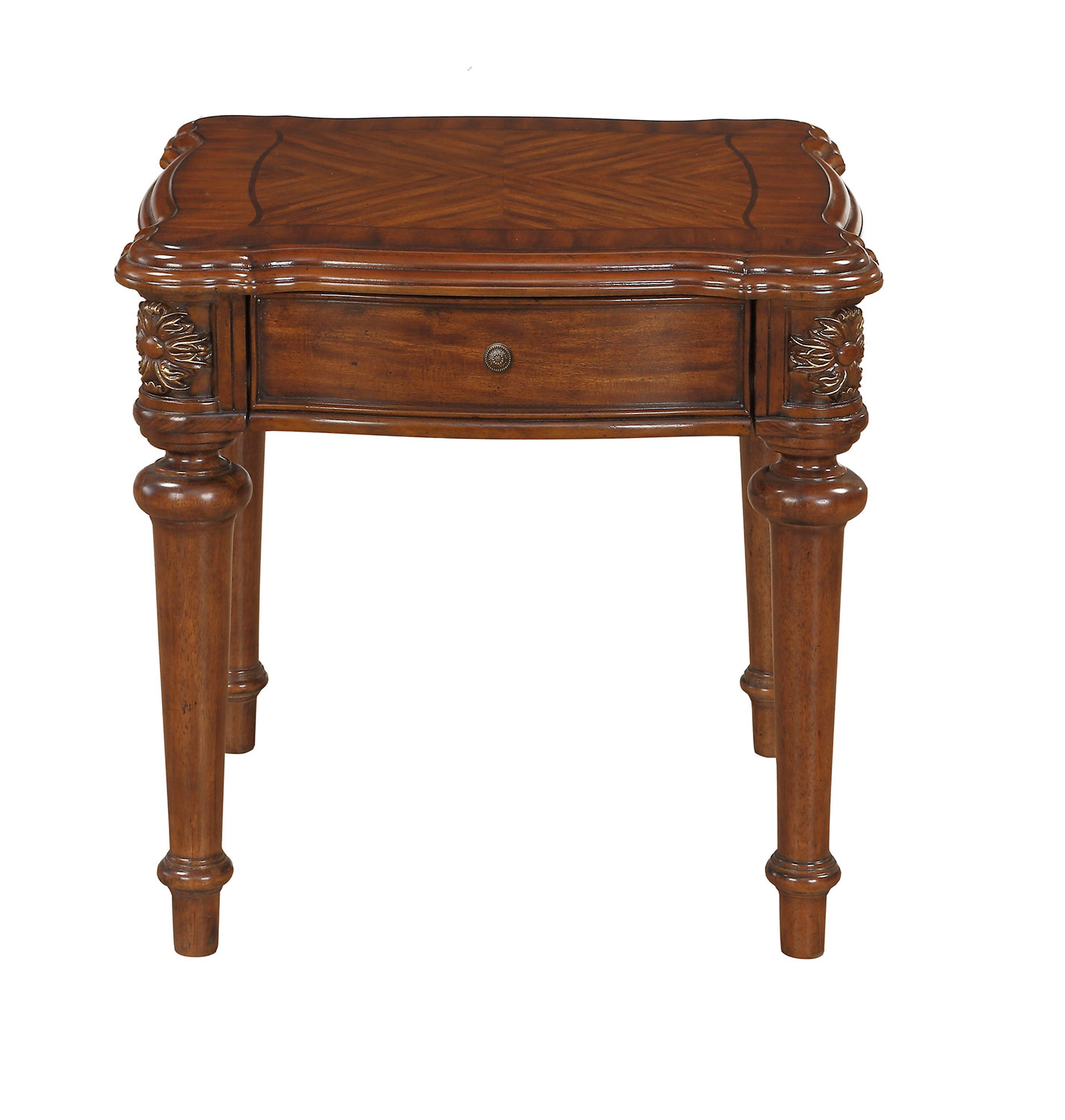 Homelegance Barbary End Table with Functional Drawer - Cherry