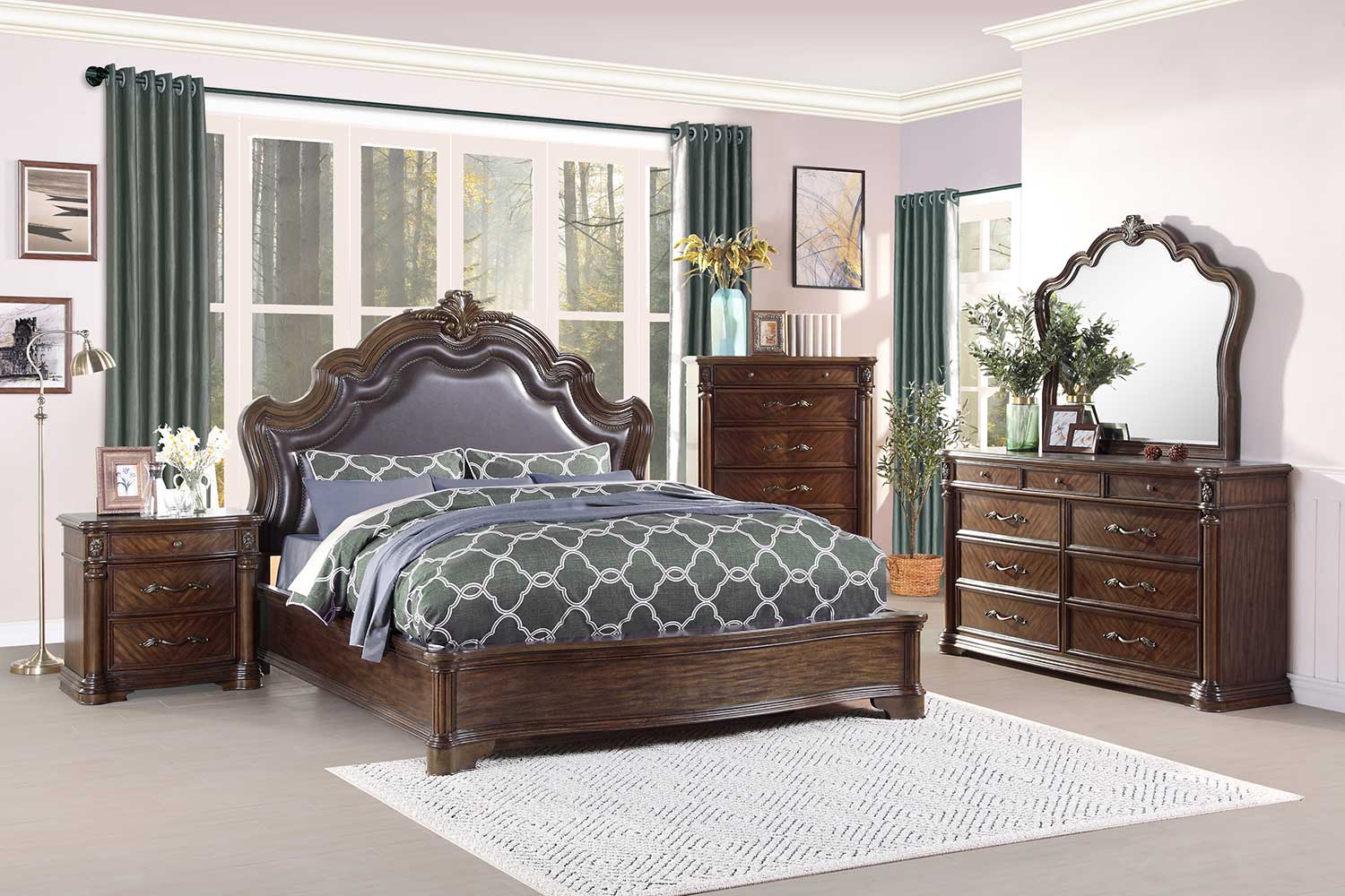 Homelegance Barbary Bedroom Set - Traditional Cherry Homelegance Barbary Bedroom Set - Traditional Cherry
