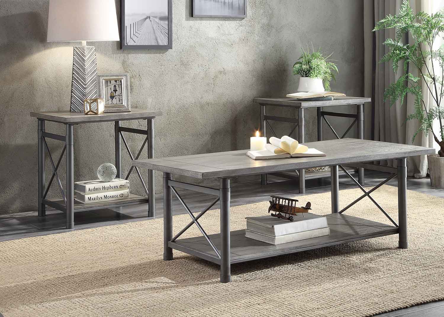 Homelegance Laurel Hill 3 Piece Occasional Table Set - Gray Homelegance Laurel Hill 3 Piece Occasional Table Set - Gray