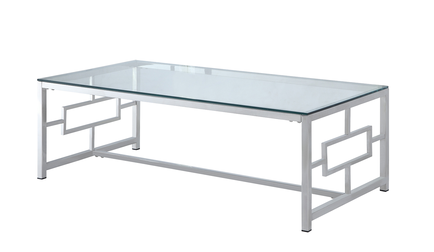Homelegance Yesenia Cocktail Table with Glass Top - Chrome