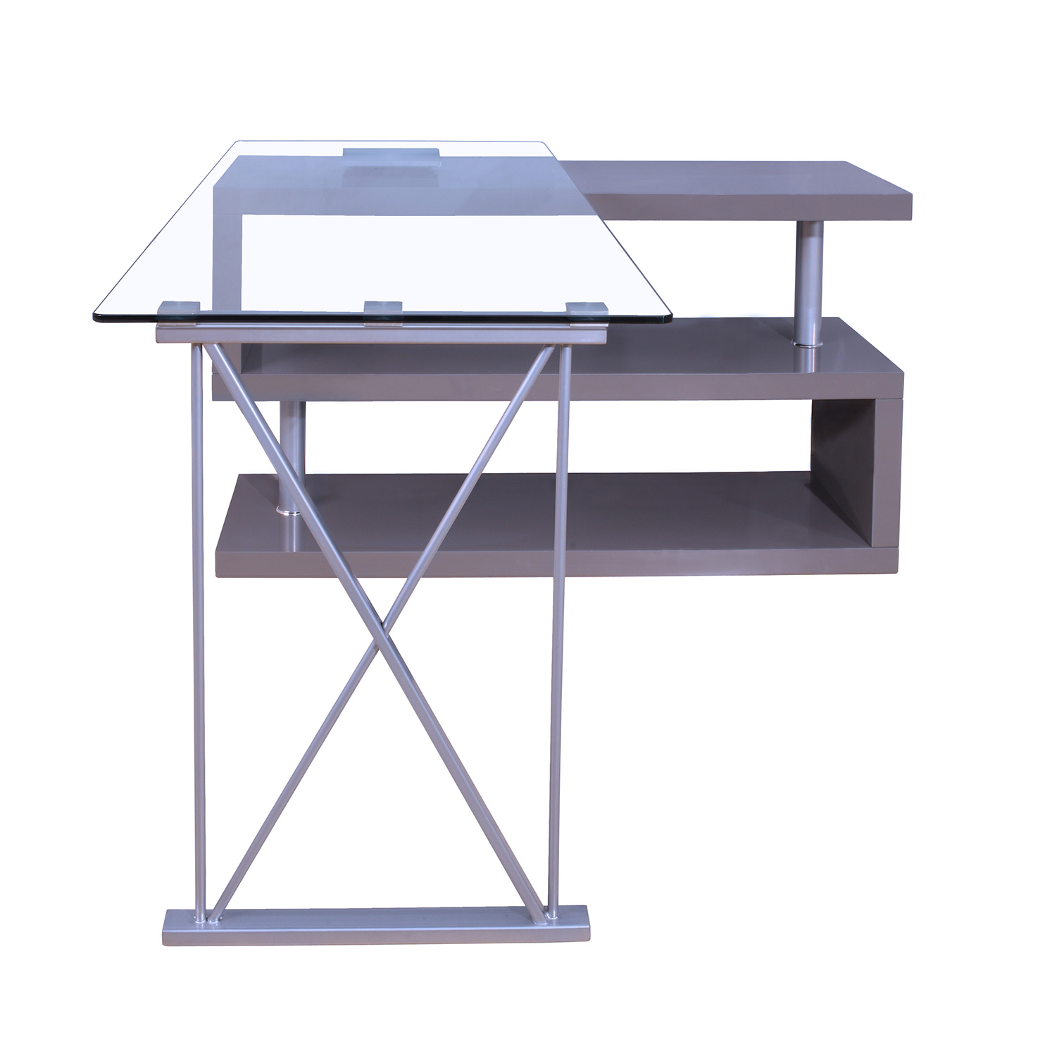 Homelegance Netto Writing Desk - Gray High Gloss