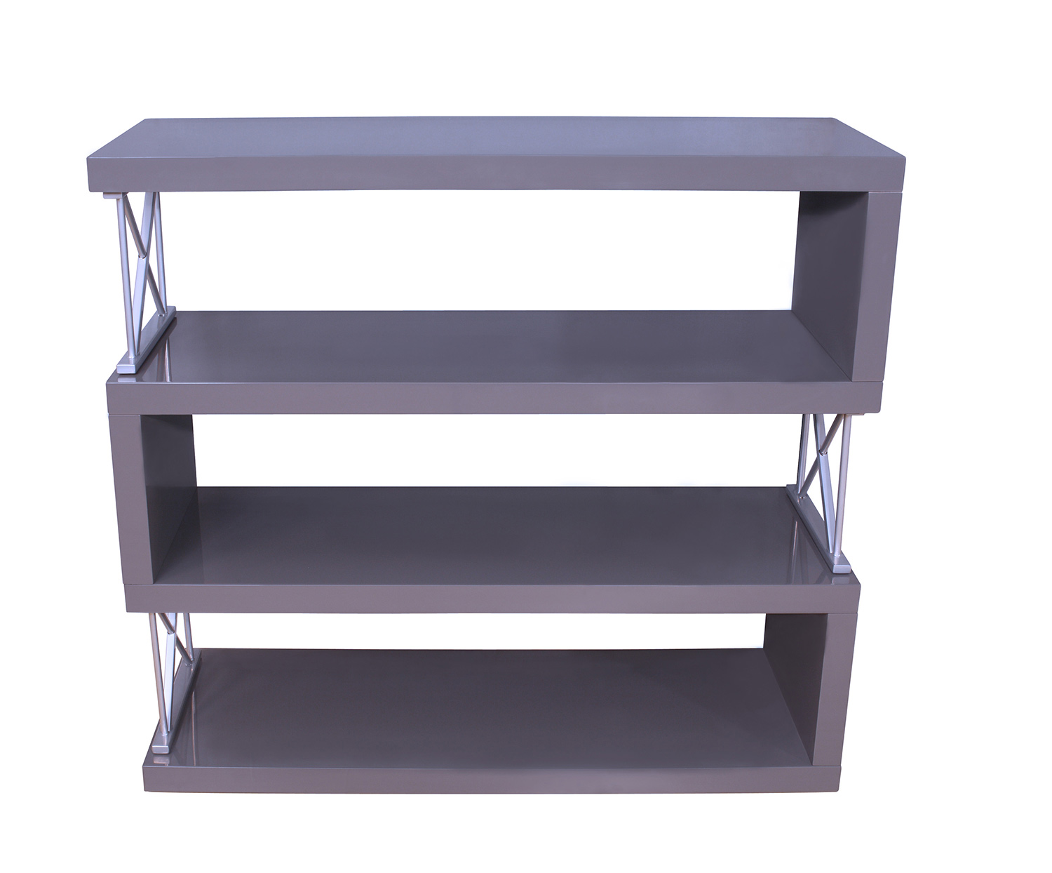 Homelegance Netto Bookcase - Gray High Gloss