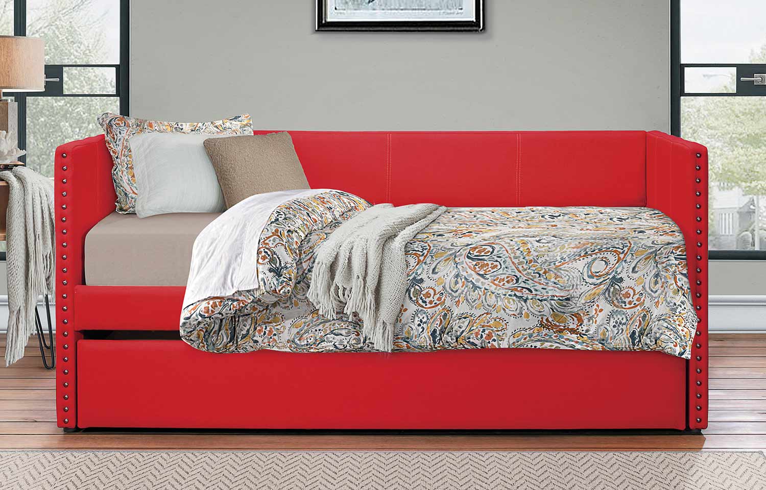 Homelegance Therese Daybed with Trundle - Red