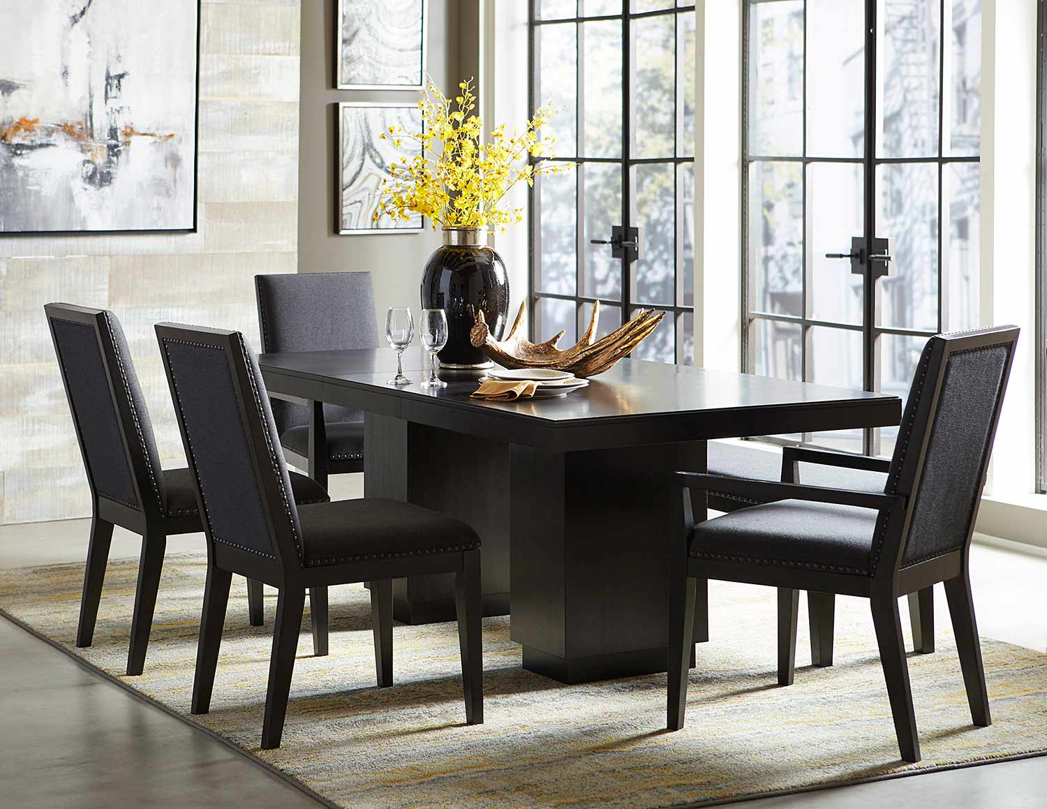 Homelegance Larchmont Dining Set - Charcoal - Over Ash Veneer. Homelegance Larchmont Dining Set - Charcoal - Over Ash Veneer.