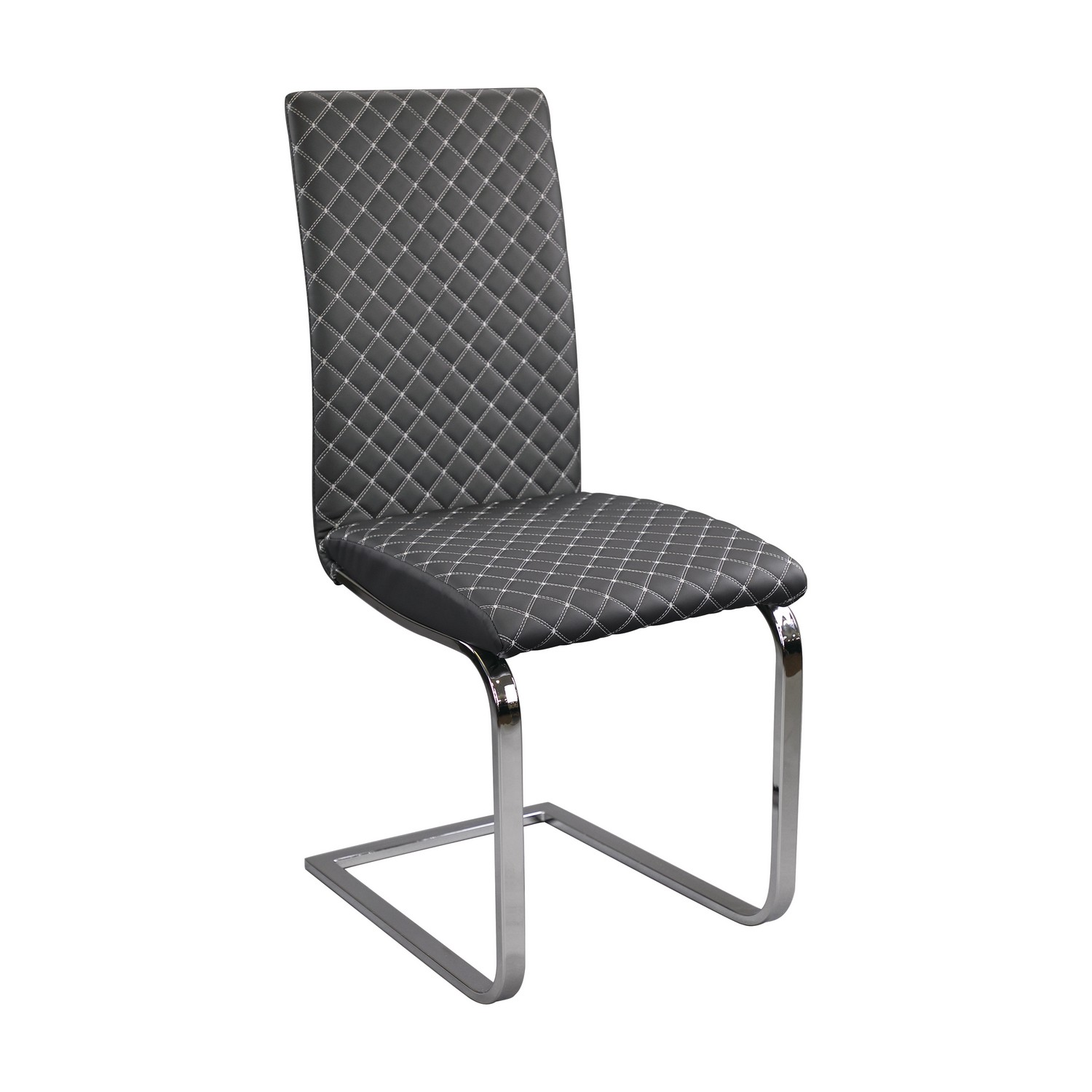 Homelegance Yannis Side Chair - High Gloss White/Chrome