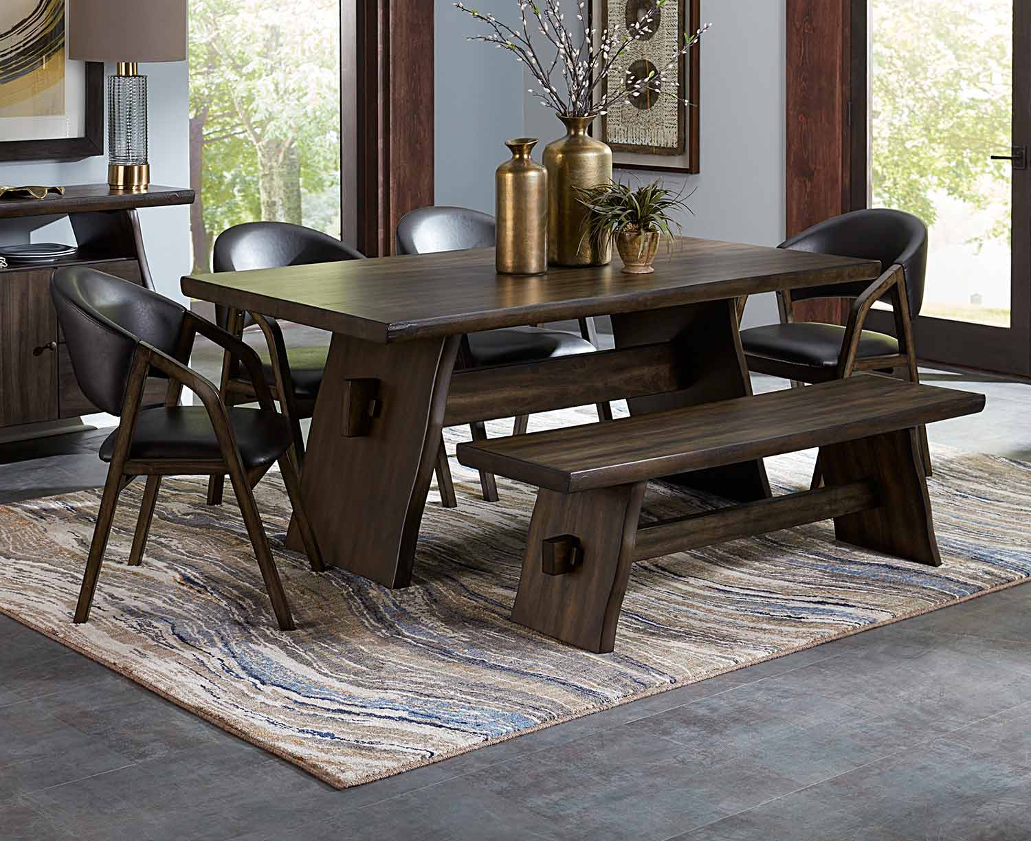 Homelegance Cabezon Dining Set - Rustic Brown Homelegance Cabezon Dining Set - Rustic Brown