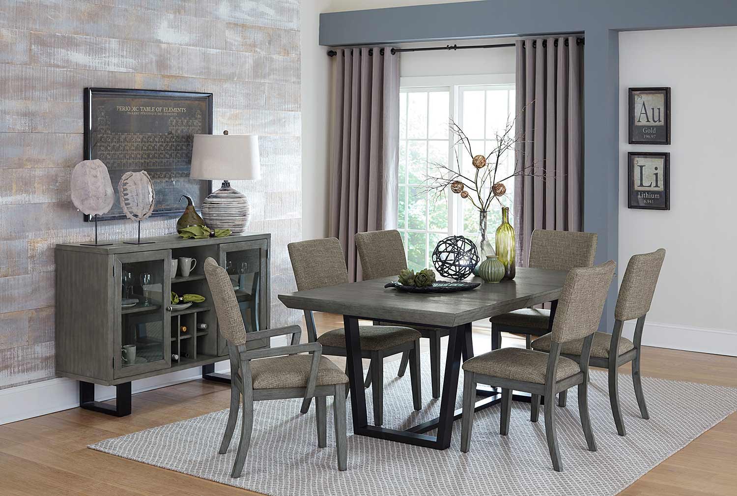 Homelegance Avenhorn Dining Set - Gray - Black Metal Homelegance Avenhorn Dining Set - Gray - Black Metal