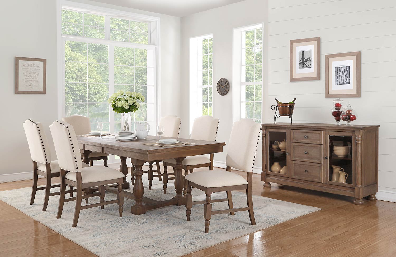 Homelegance Chartreaux Dining Set - Natural Taupe - Oak veneer Homelegance Chartreaux Dining Set - Natural Taupe - Oak veneer