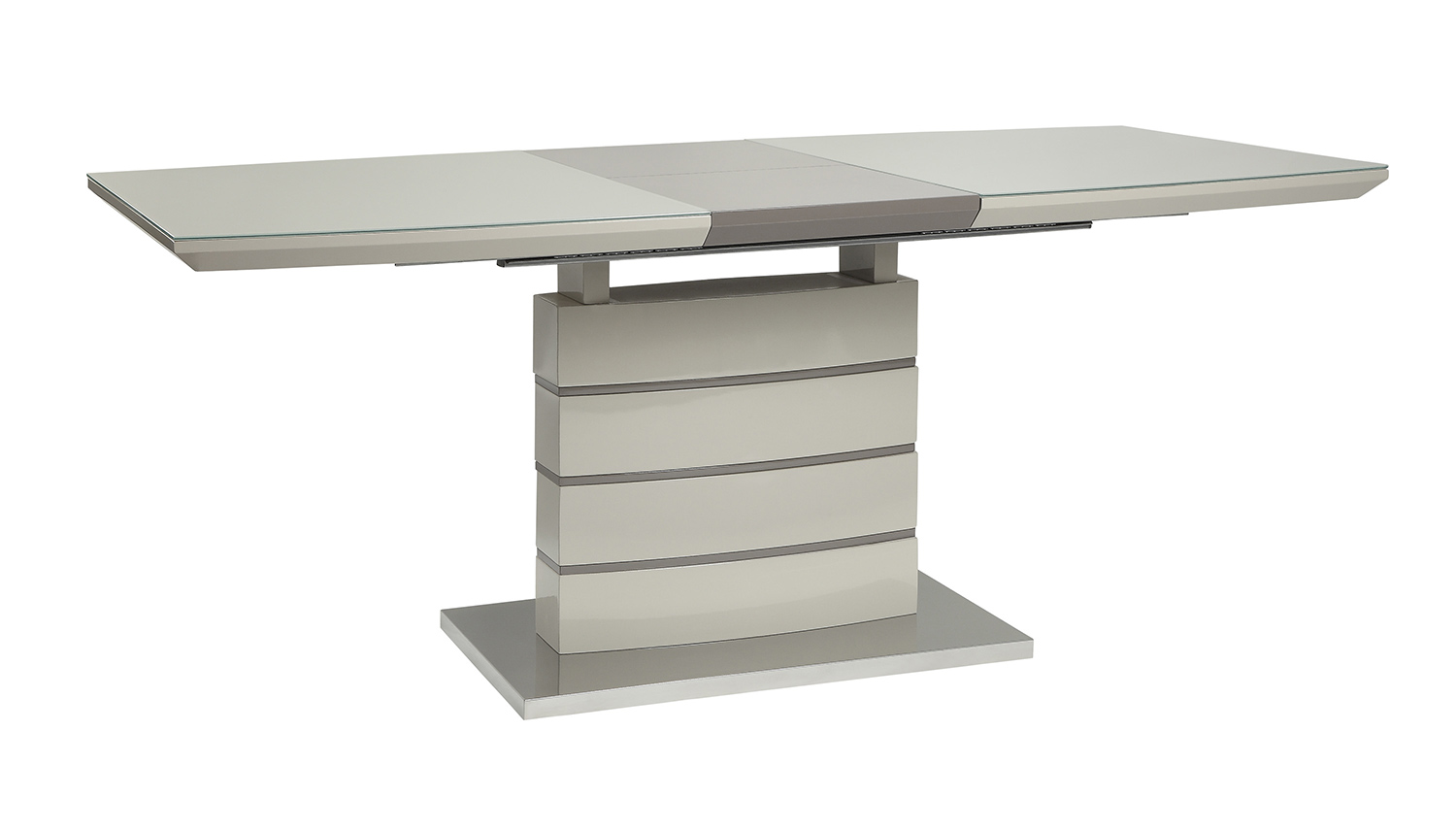 Homelegance Glissand Dining Table - Glossy - Grey-Taupe Bi-Cast Vinyl