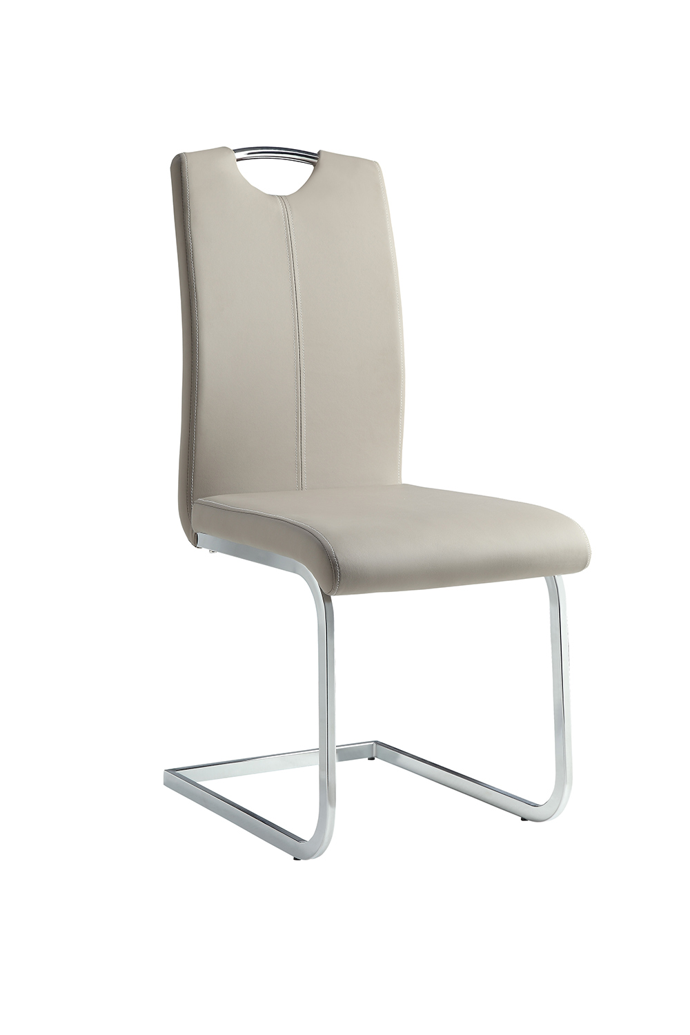 Homelegance Glissand Side Chair - Glossy - Grey-Taupe Bi-Cast Vinyl