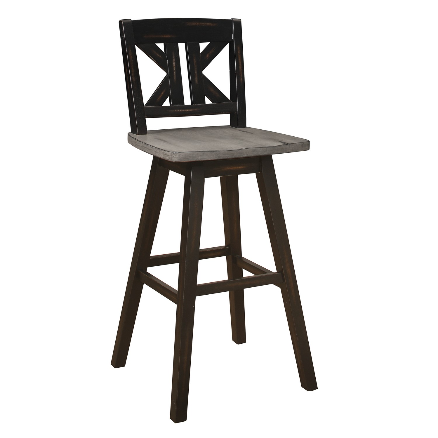 Homelegance Amsonia Swivel Pub Height Chair - Distressed Gray/Black
