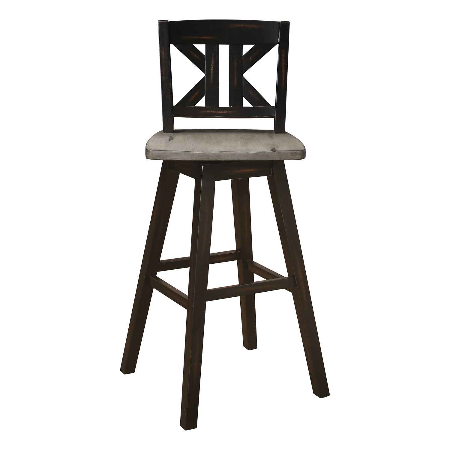 Homelegance Amsonia Swivel Pub Height Chair - Distressed Gray/Black