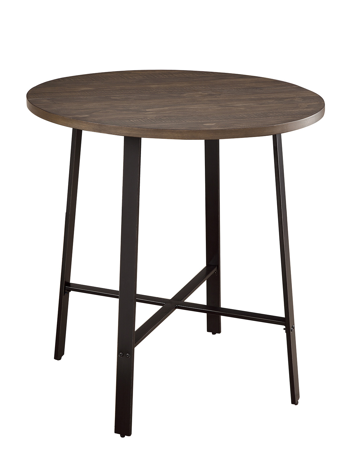 Homelegance Chevre Round Counter Height Table - Rustic - Gray Metal
