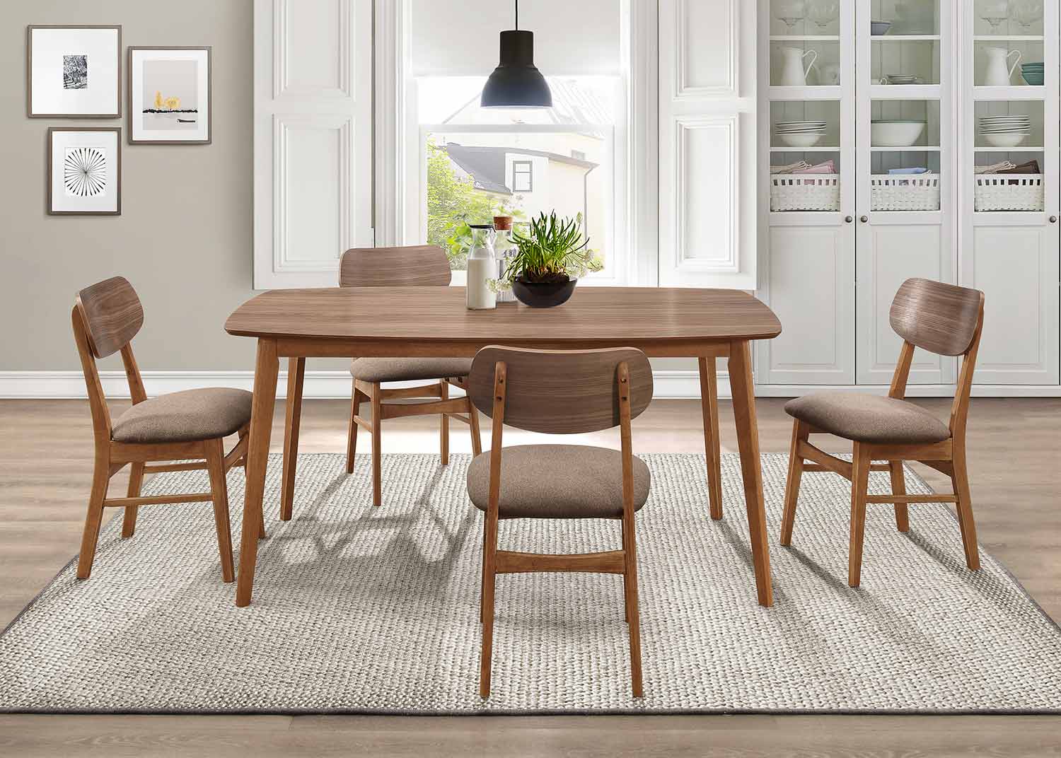 Homelegance Paran Dining Set - Natural Walnut Homelegance Paran Dining Set - Natural Walnut