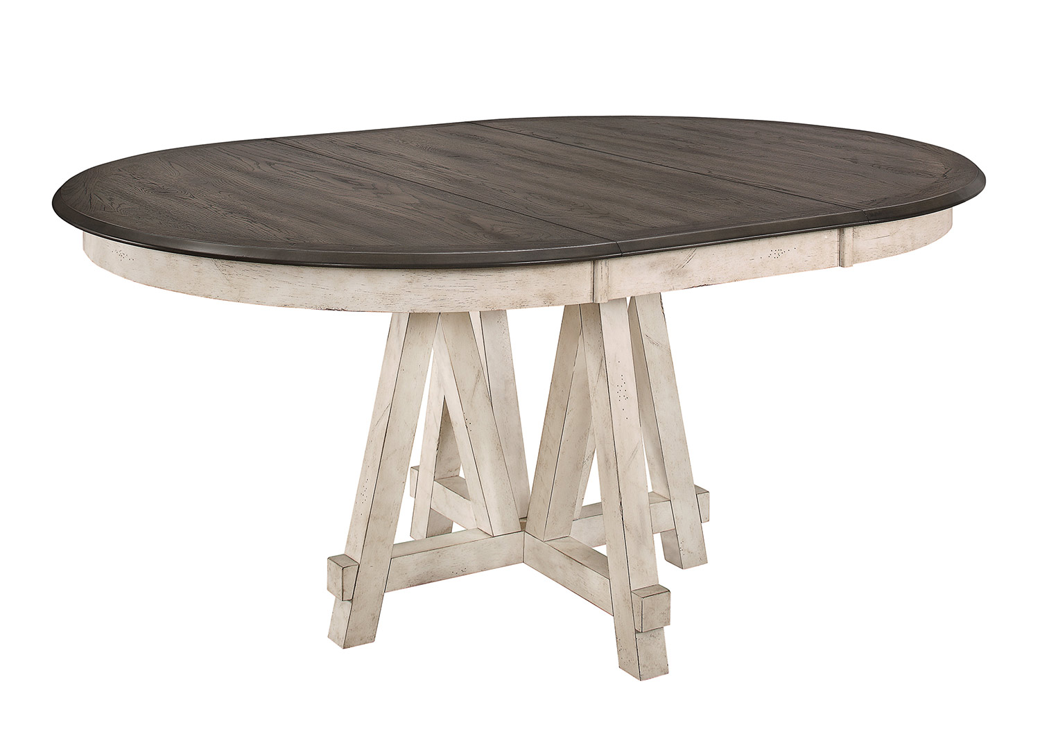 Homelegance Clover Round/Oval Dining Table - Rustic Gray