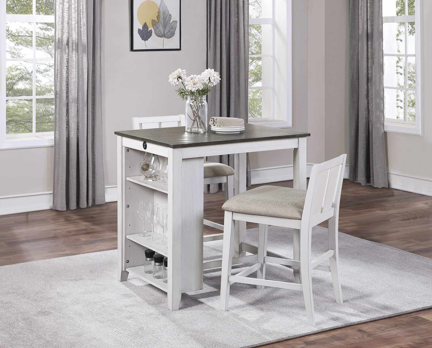 Homelegance Daye 3-Piece Pack Counter Height set - Gray/White