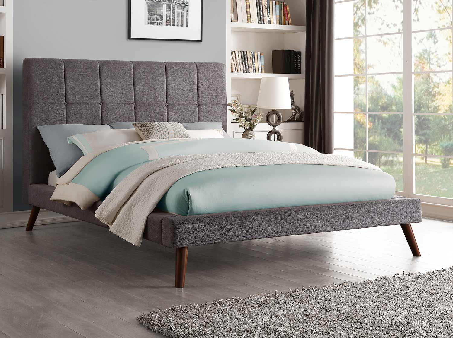 Homelegance Kinsale Upholstered Bed - Gray Homelegance Kinsale Upholstered Bed - Gray