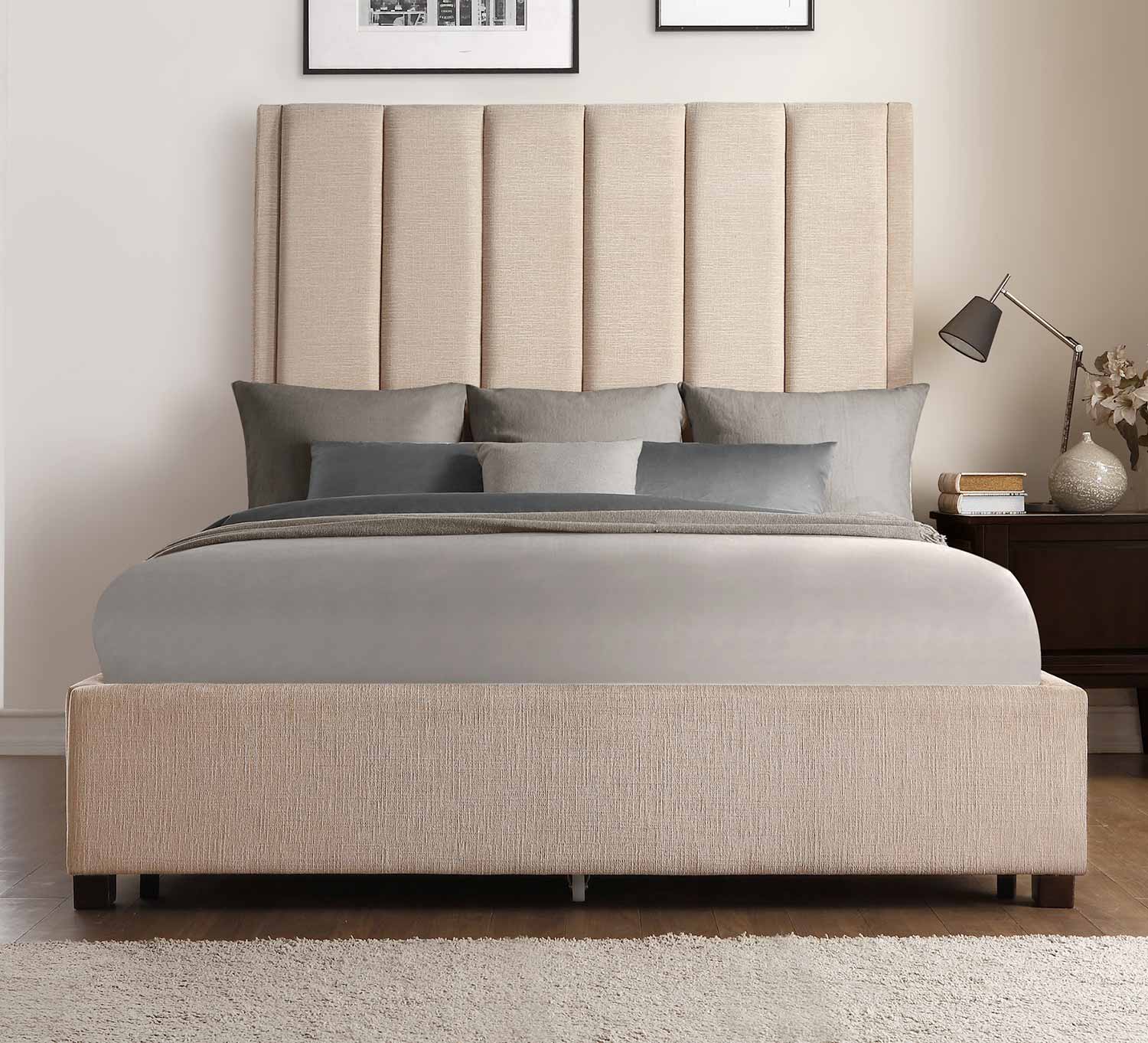 Homelegance Neunan Platform Bed - Beige Homelegance Neunan Platform Bed - Beige