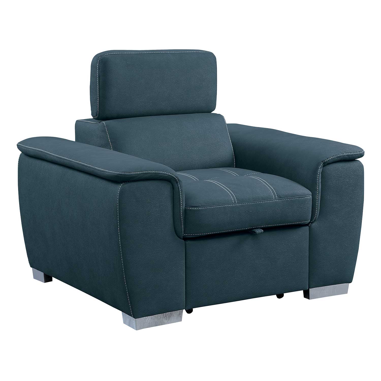 Homelegance Ferriday Chair with Pull-out Ottoman - Blue