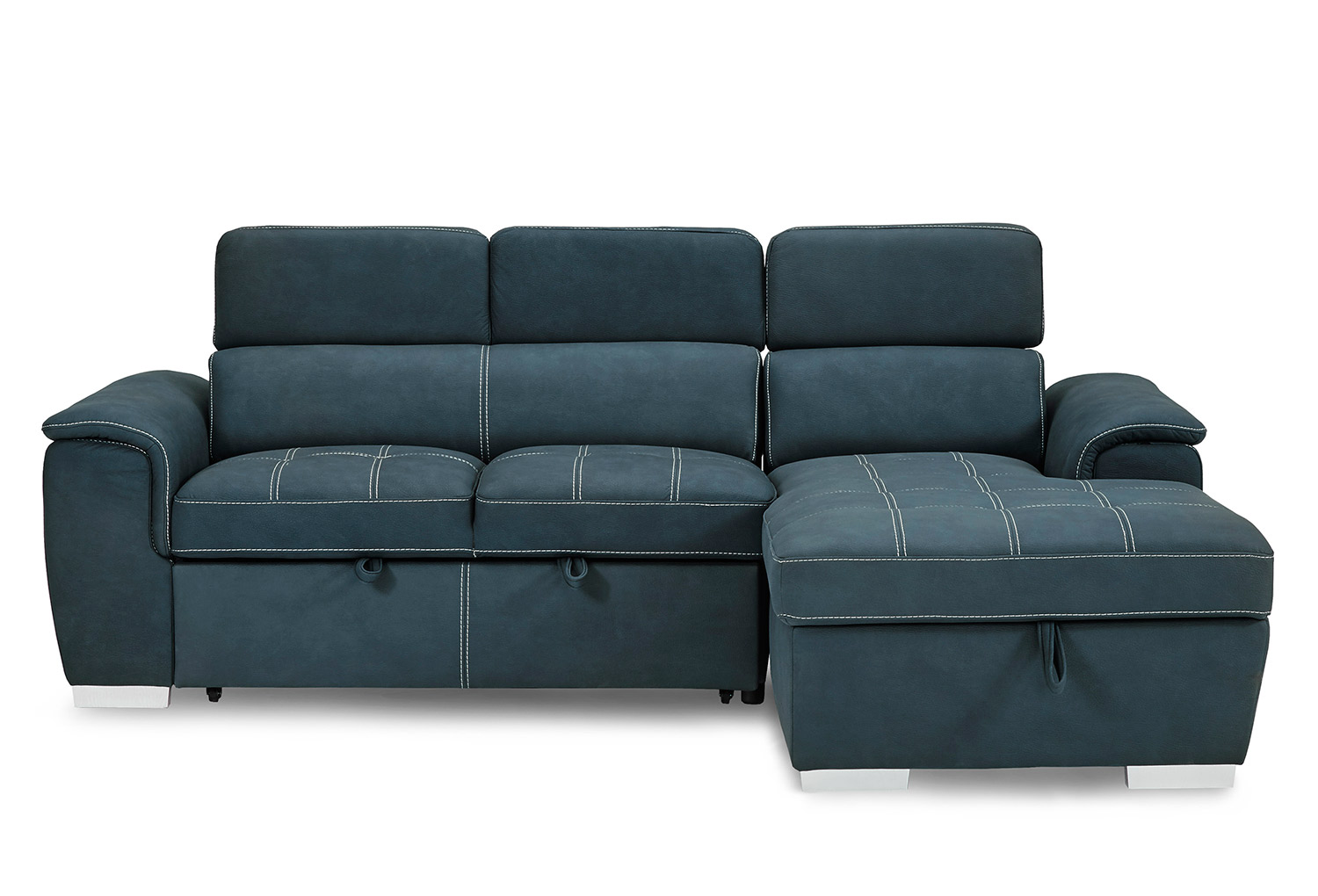 Homelegance Ferriday Sectional with Pull-out Bed and Hidden Storage Set - Blue