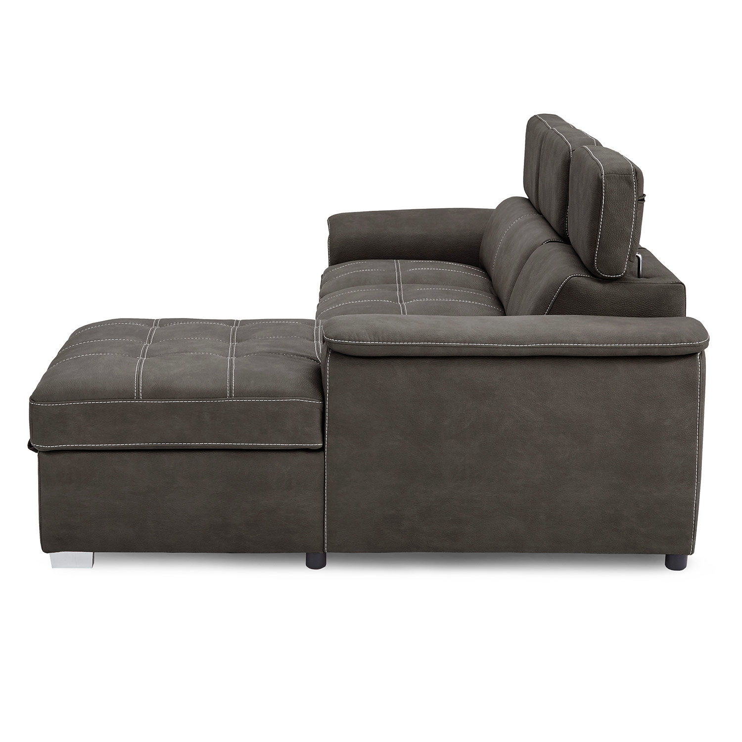 Homelegance Ferriday Sectional with Pull-out Bed and Hidden Storage - Taupe