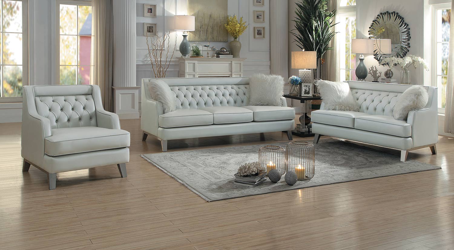 Homelegance Nevaun Sofa Set - Light gray AireHyde Homelegance Nevaun Sofa Set - Light gray AireHyde