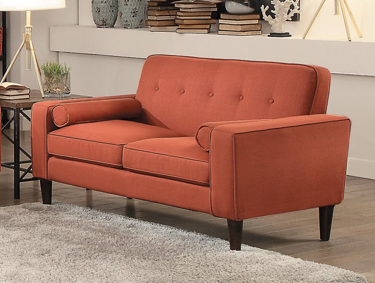 Homelegance Corso Love Seat - Orange Homelegance Corso Love Seat - Orange